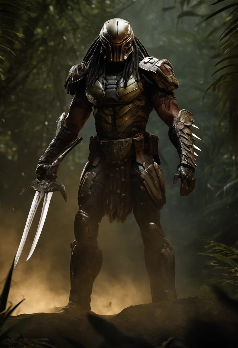 Predator，Full body photo，Authentic background