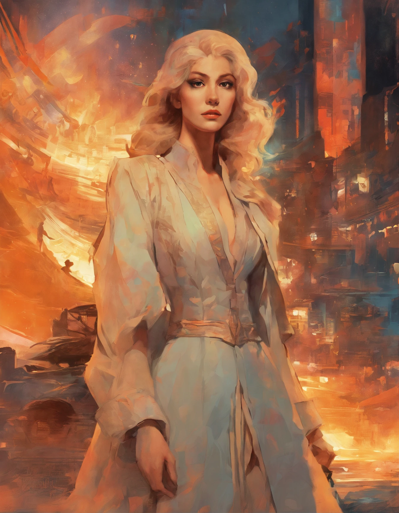 Close-up, uma bela francesa, roupa esfarrapada, cabelo longo selvagem, roupa esfarrapada , clivagem, action movie scene, Jantar Distópico Cinematic Blade Runner, noite, movimentado com sinais de neon, blade runner aesthetics, lotado de pessoas, cinematografia de filmes, gangue trash, pessoa atraente, High emphasis on detail, vestindo equipamentos de tecnologia do tempo, gangue trash, tatuagens, Vida noturna, cheio de vida, gangue trash, action movie shot by Kon Satoshi, estilo Semi Impasto, tinta escura, Atmospheric, brilhante, lighting dramatic, olhos bonitos, symmetric eyes, olhos perfeitos