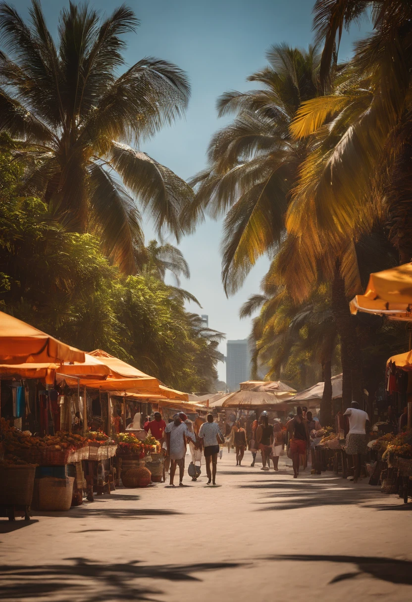 (best quality,highres:1.2),ultra-detailed,(realistic,photorealistic,photo-realistic:1.37),São Paulo's scorching summer,maximum temperatures of up to 34°C,Rio de Janeiro's tropical heat,maximum temperatures of 32°C,Belo Horizonte's warm climate,maximum temperatures of 31°C,Vitória's coastal paradise,maximum temperatures of 30°C,vibrant cityscape view,beautiful detailed eyes,beautiful detailed lips,long eyelashes,golden sunlight illuminating the scenery,lush greenery and blooming flowers,refreshing sea breeze,lively beach atmosphere,dynamic urban setting bustling with activity,modern architecture blending with historical landmarks,colorful carnival celebration,energetic samba dancers,sun-kissed skin,warm sand beneath bare feet,crystal clear water reflecting the clear blue sky,palm trees swaying gently in the breeze,tropical fruits and refreshing drinks,joyful laughter and cheerful conversations,tourists exploring the vibrant local culture,bright and vivid colors,stunning sunset over the horizon,exquisite details capturing every moment,expressive and lively atmosphere,festive and lively street markets,cheerful music echoing through the streets.