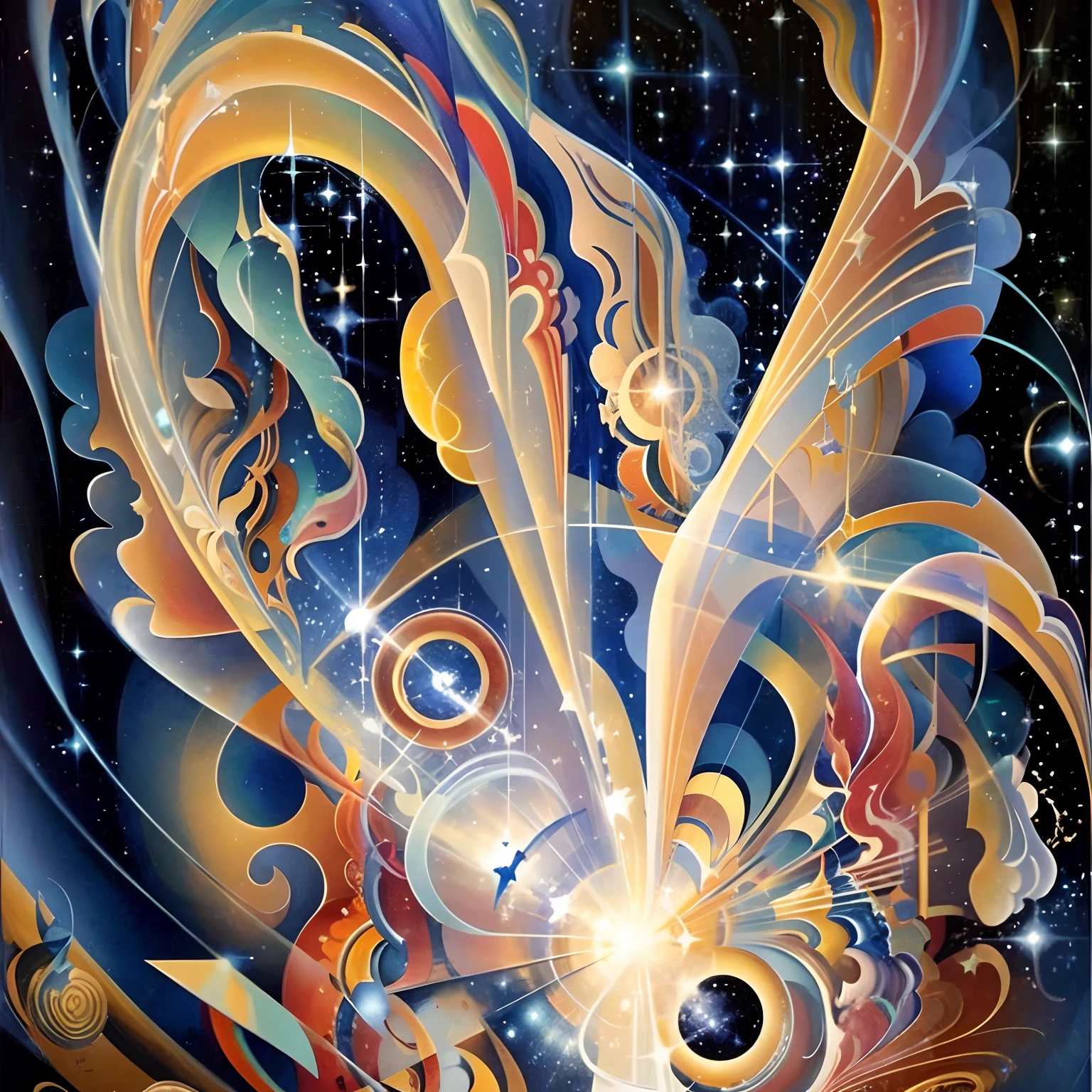 Beautiful Abstract Art, Glimmering Stars