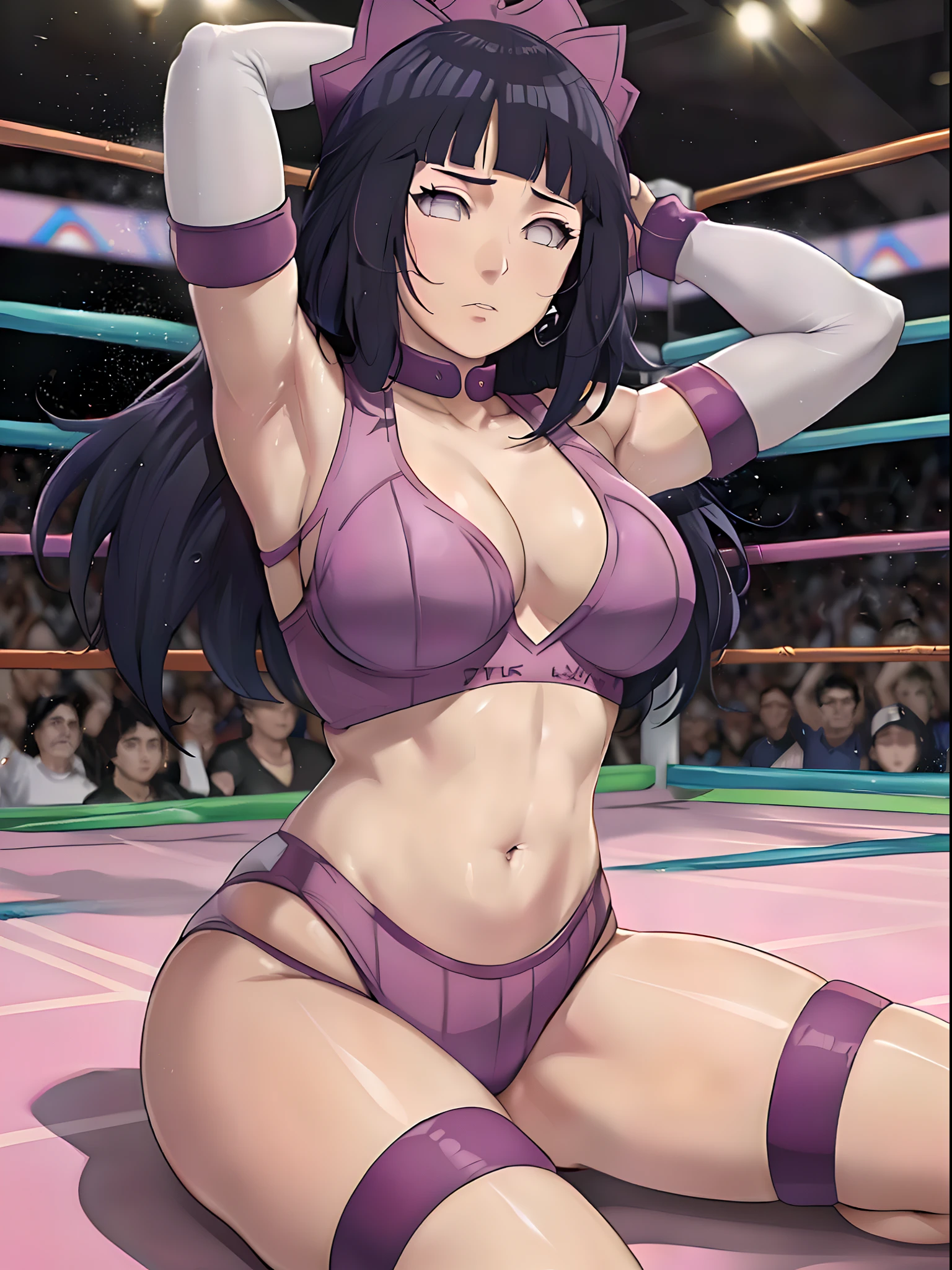 Very weak gorgeous female wrestler, ryona, victorious, winner