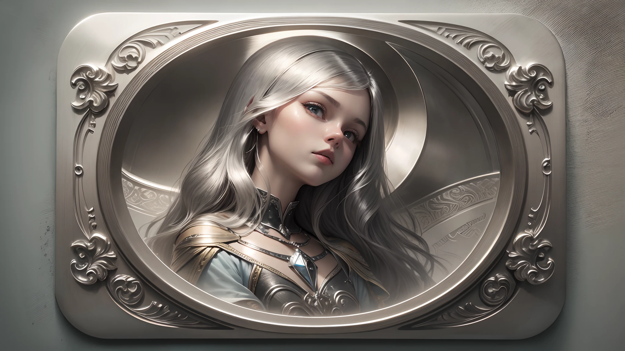 Stainless steel plate,With cute virgin relief