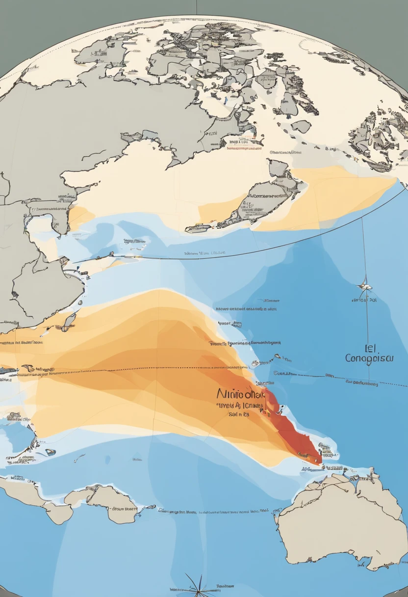 Claro! COME ON!
In the video, we can illustrate the El Niño phenomenon visually and explain its climatic consequences. We can start by showing a map of the Equatorial Pacific Ocean, highlighting the region where El Niño occurs.
Em seguida, We can show an animation that represents the warming of the waters in this region, explicando que, during or El Niño, the waters of the Equatorial Pacific Ocean get warmer than normal.
We can also show an animation that illustrates the changes in atmospheric circulation patterns caused by El Niño. Podemos representar as correntes de ar se deslocando de forma diferente do usual.
Regarding climate consequences, podemos ilustrar cada uma delas separadamente. Por exemplo, We can show a thermometer rising to represent rising temperatures. We can also show a map with different colors representing the areas affected by rising temperatures during El Niño.
Para as chuvas, We can show charged clouds and raindrops falling in different regions, to illustrate that El Niño can cause heavier rainfall in some areas and drought in others.
Ademais, We can highlight the impact of El Niño on agriculture., showing wilted and dry crops to represent the lack of rainfall and the difficulty of cultivation during this phenomenon.
No geral, The goal is to use visual elements, as animations, Maps and simulations, to explain in a clear and visually appealing way what the El Niño phenomenon is and what its climatic consequences are.