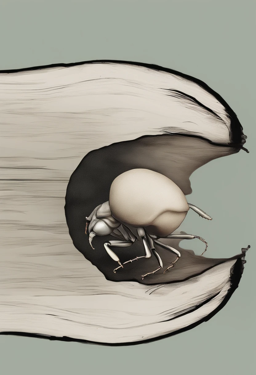 Ants carrying snail shells,With human hands,The screen layout is proportionally reasonable,Be imaginative,Handsome and high-class style