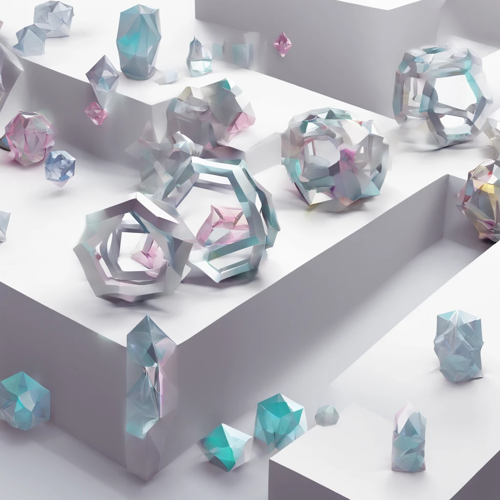 Perfect alignment,Snake with many spines、Crystal style, 发光, Standing position, Abstract beauty, Centered, Looking at the camera, Facing the camera, flawless、Dynamic、 Highly detailed, sleeoing, 8K High Resolution, Illustration,, White background、Geometric art、cleanness