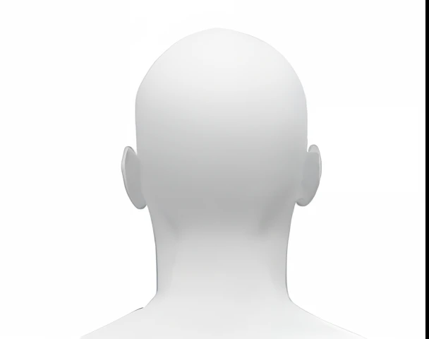 Create an image with a completely white background and a simplified silhouette of the head of a young man with his back turned, very short hair, make sure that the silhouette is a contour drawing with no color fill and that the inside of the silhouette is also empty in white