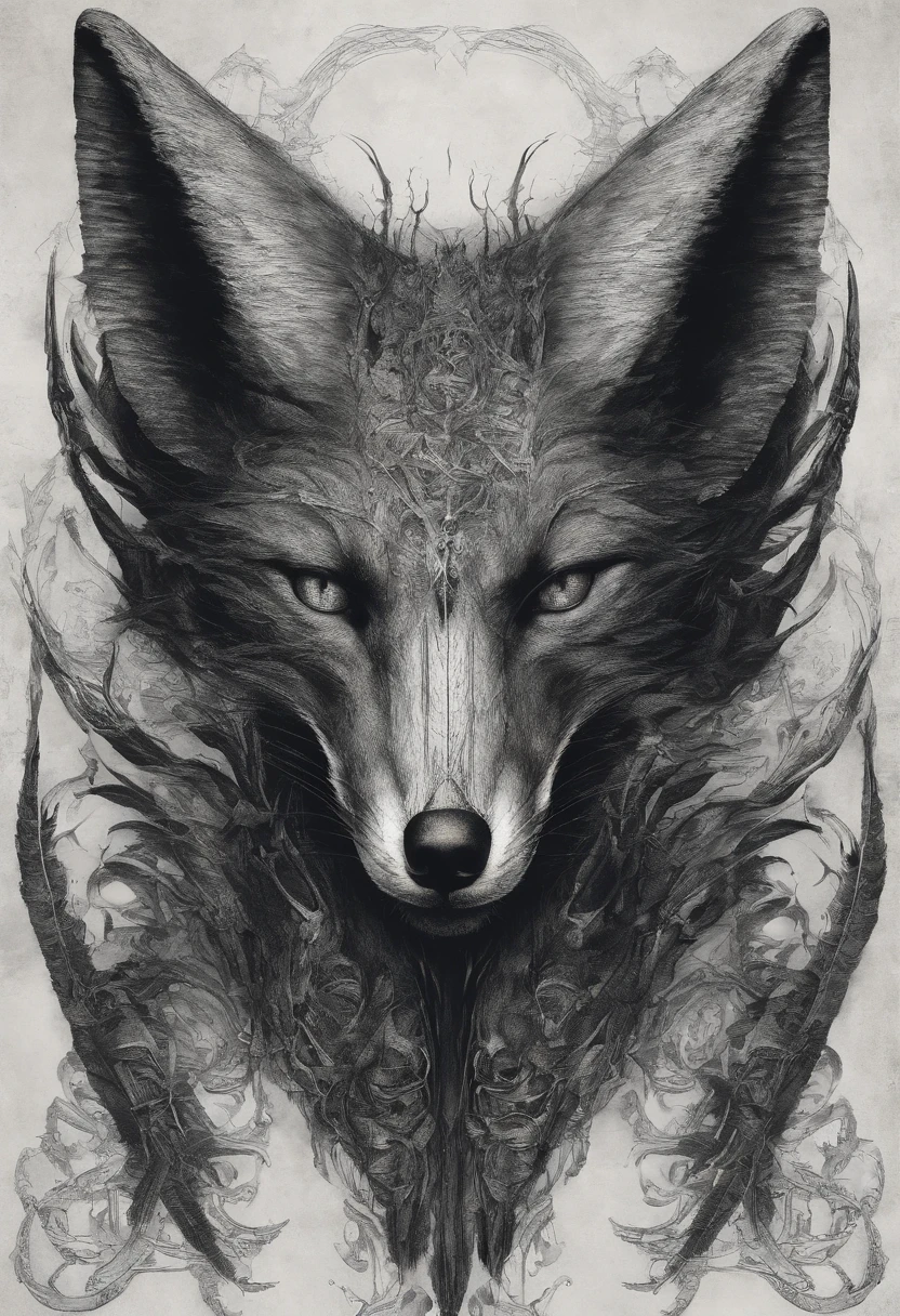 The head of the fox,The body and wings of the bird,Human hands,are combined,detail-rich,High-quality ultra-detailed graphics,in a panoramic view,Full body like