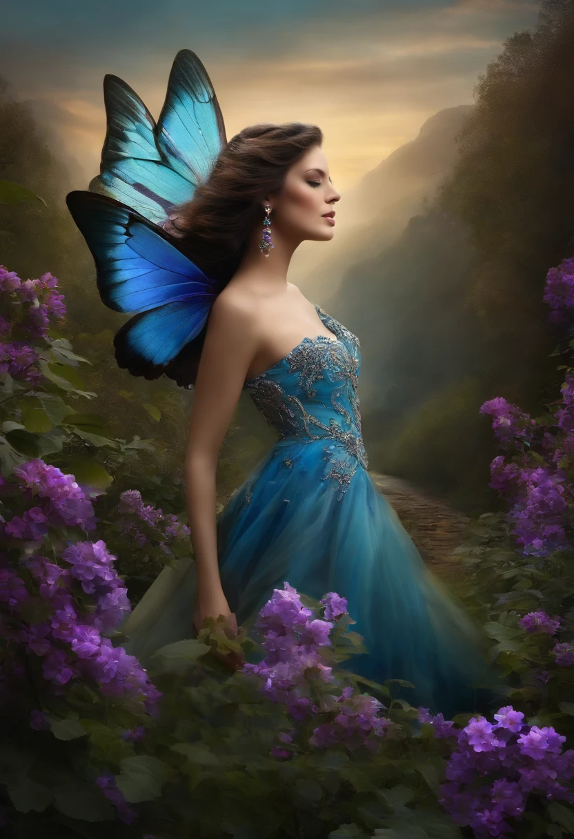 Small blue and small purple