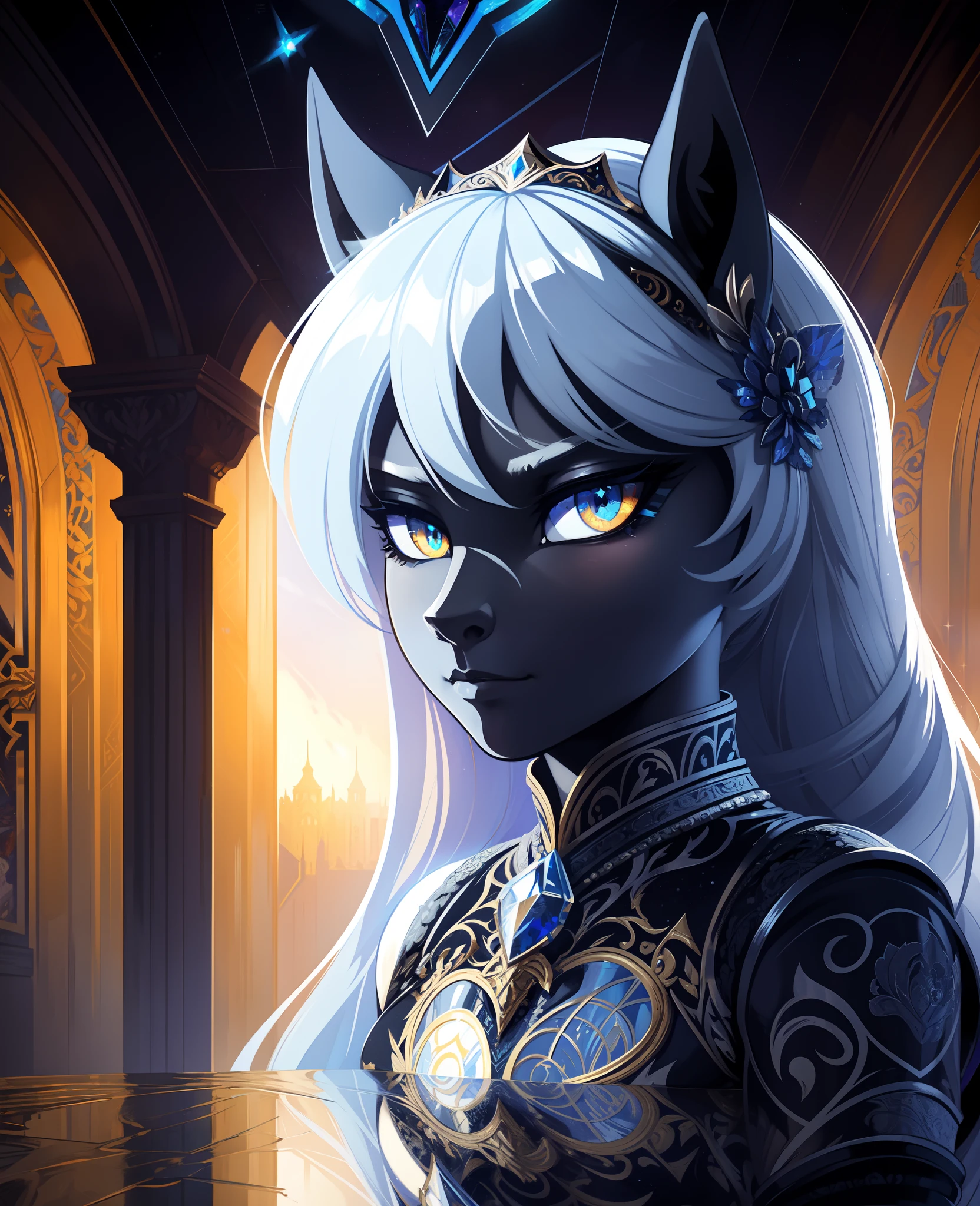 pony princess luna, extreme closeup, intricate detail, metallic, reflective, [evil:3, ]Ornate, countershading, trending on Getty Images, pony[ fluxus:6] [concrete art :3]by ([Alena Aenami Lovis Corinth Charles White:Anselm Kiefer Carne Griffiths Nick Silva:11]:[1.1:1.24:5])