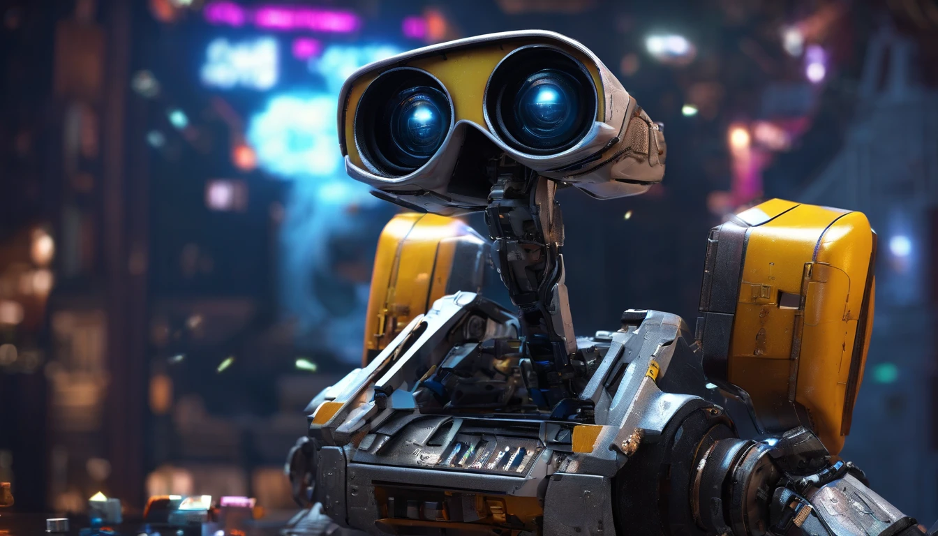 Wall-E style sitter ,(masterpiece,extreme detailed,top quality),Combat posture,majestic-looking,Forward stance,Stunning colors,Set in a futuristic dead style city,the street,crowd of,(Movie lighting),(light and shadow effect),(unreal-engine),(Tyndall),(cinema4d),(Super futuristic fantasy style),(8k wallpaper),(tmasterpiece),(Photography Award),realisticlying ,unreal ,with baby