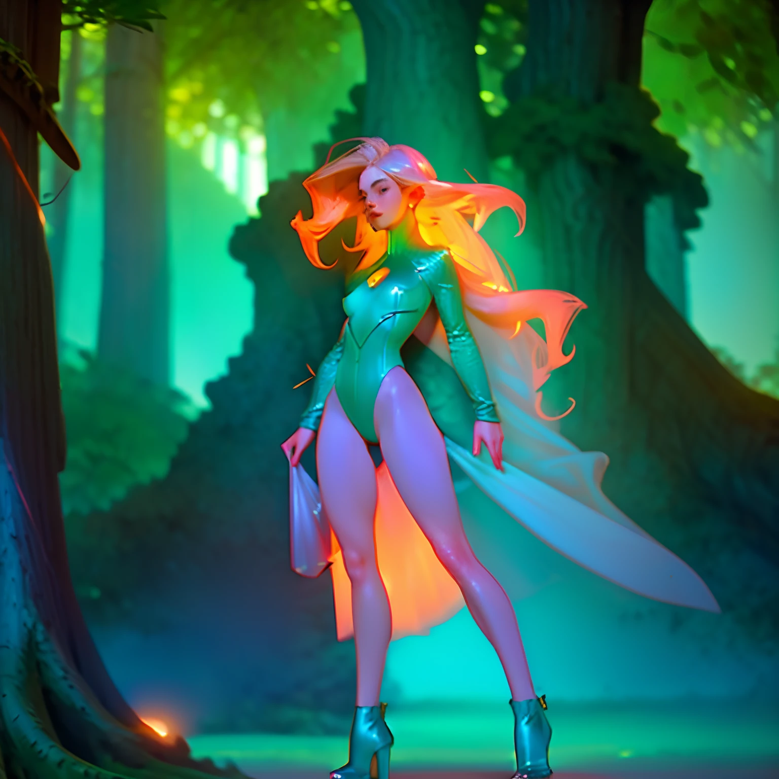 Jill, a Scantily clad fearless adventurer, brave and beautiful amazon woman, skimpy clothed blonde warrior, She knows her way around the jungle, she navigates through a mystical, ethereal realm, bathed in a soft, pastel-colored glow. The air is thick with humidity, and rays of sunlight penetrate the dense canopy, casting dappled shadows on the moss-covered ground. She swings through a lush jungle filled with towering trees and vibrant foliage. A sense of excitement and discovery fills the atmosphere. Sparkling crystals float in mid-air, reflecting the dreamlike atmosphere. The scene is infused with a sense of magic and wonder. Rendered in a vibrant anime style with exaggerated colors and dynamic movement with a painterly style, in the style of a pixel art sidecrolling platform game like Mario Bros, Lunark, Another World, Out of this Worls, Flashback, Metroid, The Eternal Castle, Vinyl Goddess from Mars nsfw, bare feet, beautiful feet, thick thighs, thigh gap, cameltoe, visible crotch, big breasts, hard nipples, perky tits, visible areolas, visible nipples, green micro leotard, thong
