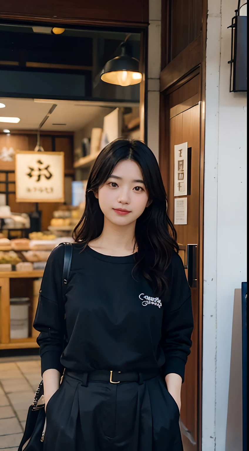 arafed woman standing in front of a sign that says erigoo, fujita goro, eichiro oda, by Elena Guro, shot with sigma f / 4. 2, shot with sigma f/ 4.2, hiro, shot on canon eos r5, shot on canon eos r 5, official store photo, fujita goro!, discovered photo