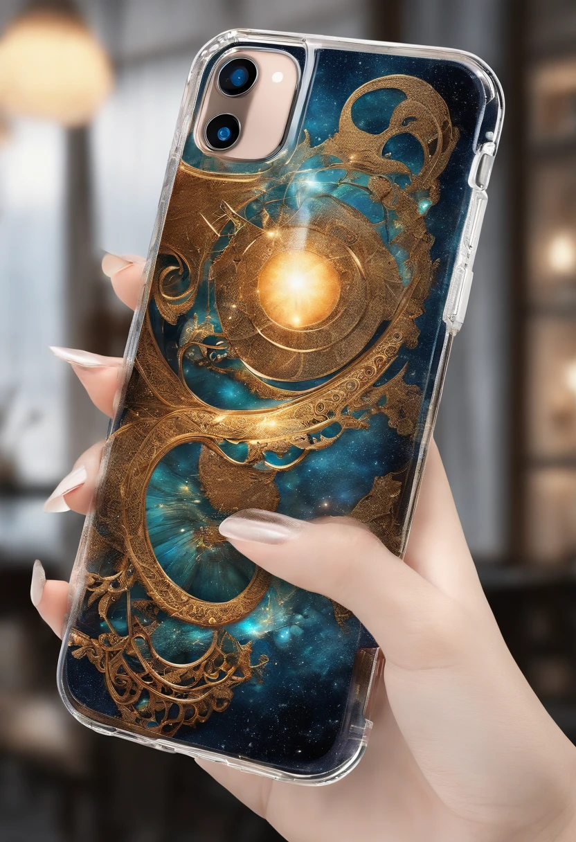 (best quality,highres,ultra-detailed,realistic:1.37),anime,fluidic sand phone case, vibrant colors, shiny surface, dynamic motion, whimsical design, intricate details, protective cover, transparent material, character-inspired artwork, eye-catching accessory, popular cartoon character, durable construction, precise fit, ergonomic design，Finally turned into a cell phone case