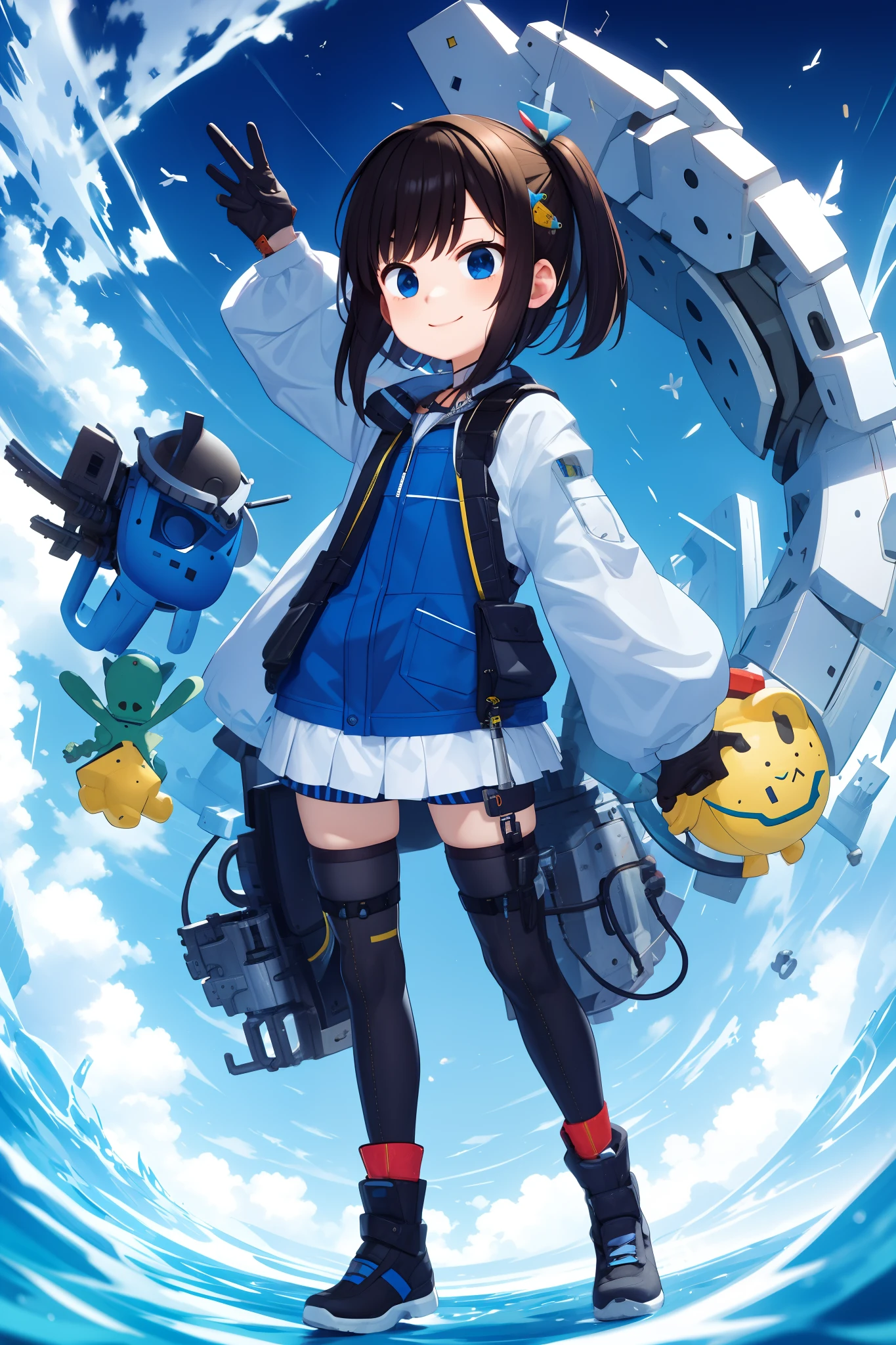 1 mechanical girl, solo person, full bodyesbian,Machine-made joints,sci-fy