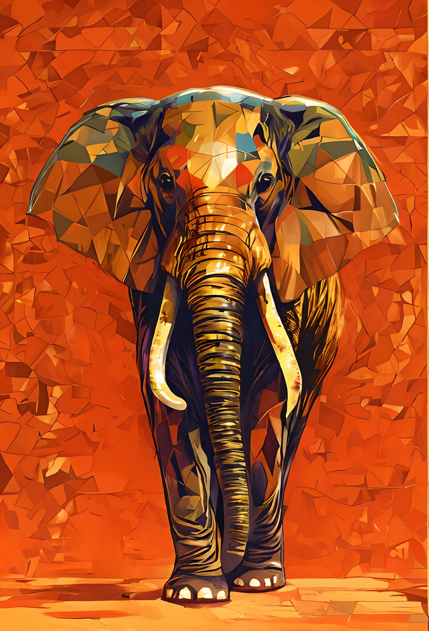 ORIGINAL color elephant standing in front of a WHITE background, Arte ORIGINAL do elefante, pintura bonita de um alto, elefante, Arte de Alessandro Pautasso, meio elefante, ALGUMAS cores e detalhes ricos, elefante na sala, Directed by: Jakob Gauermann, um elefante, Directed by: Jason Benjamin, Arte poligonal, Bela arte UHD 4K, Directed by: Daniel Taylor