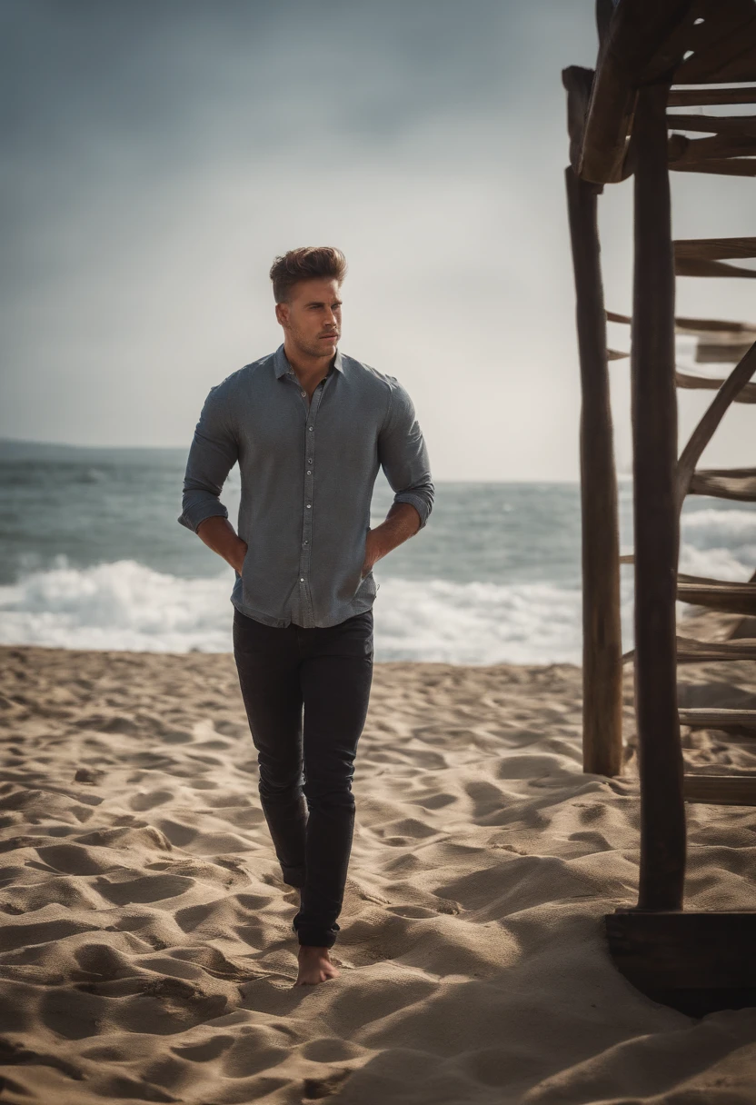 Young man at the beach