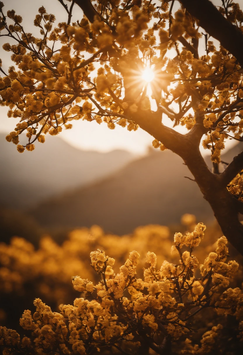 Beautiful sun,an osmanthus tree