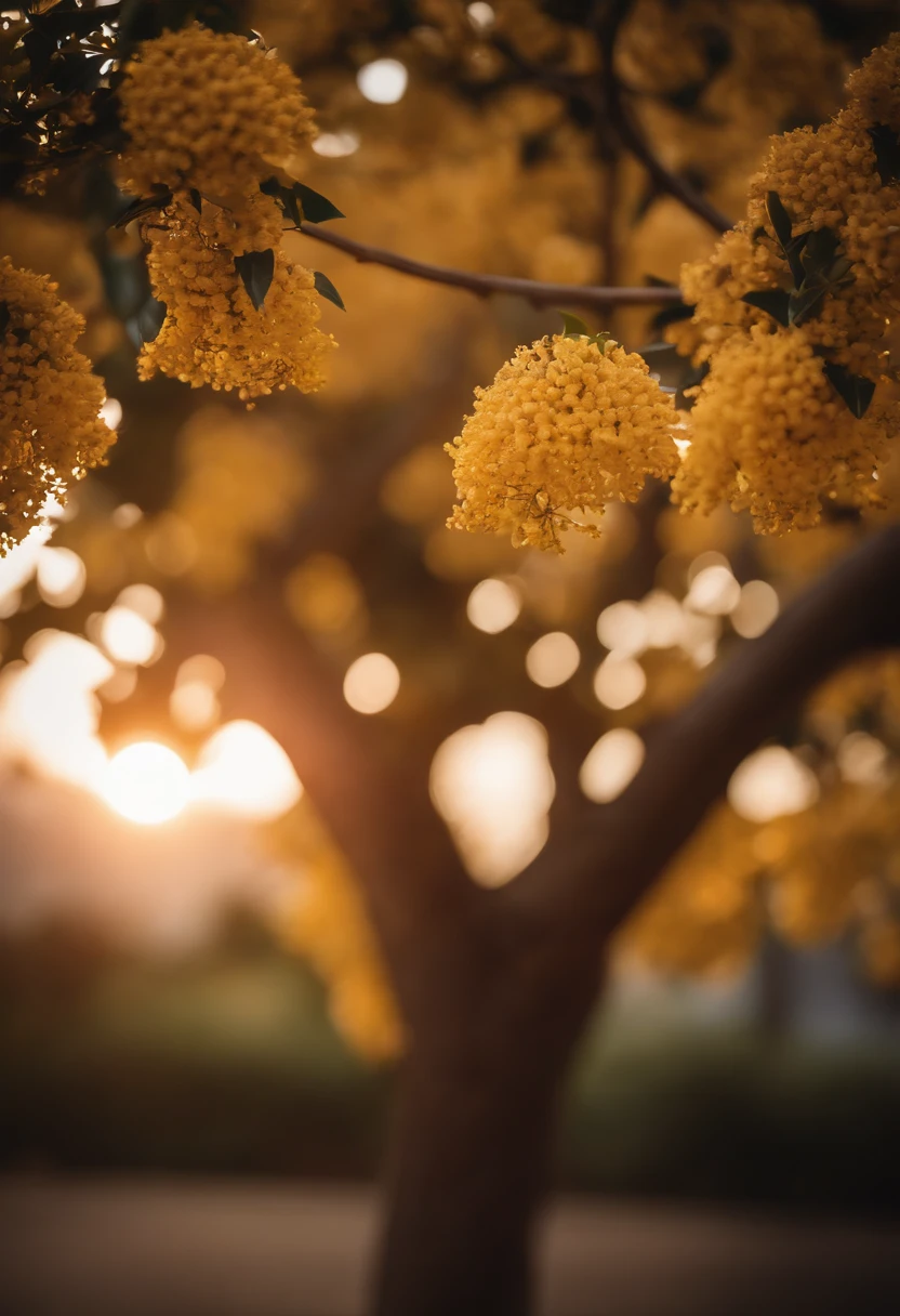 Beautiful sun,an osmanthus tree