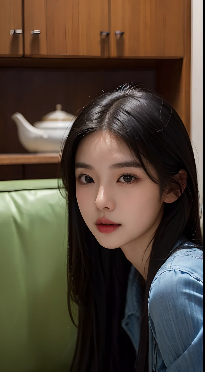 arafed woman with long black hair sitting on a couch, young cute wan asian face, headshot profile picture, gemma chen, a young asian woman, cindy avelino, yun ling, ruan jia beautiful!, girl cute-fine-face, 18 years old, sha xi, 2 2 years old, an asian woman, asian female