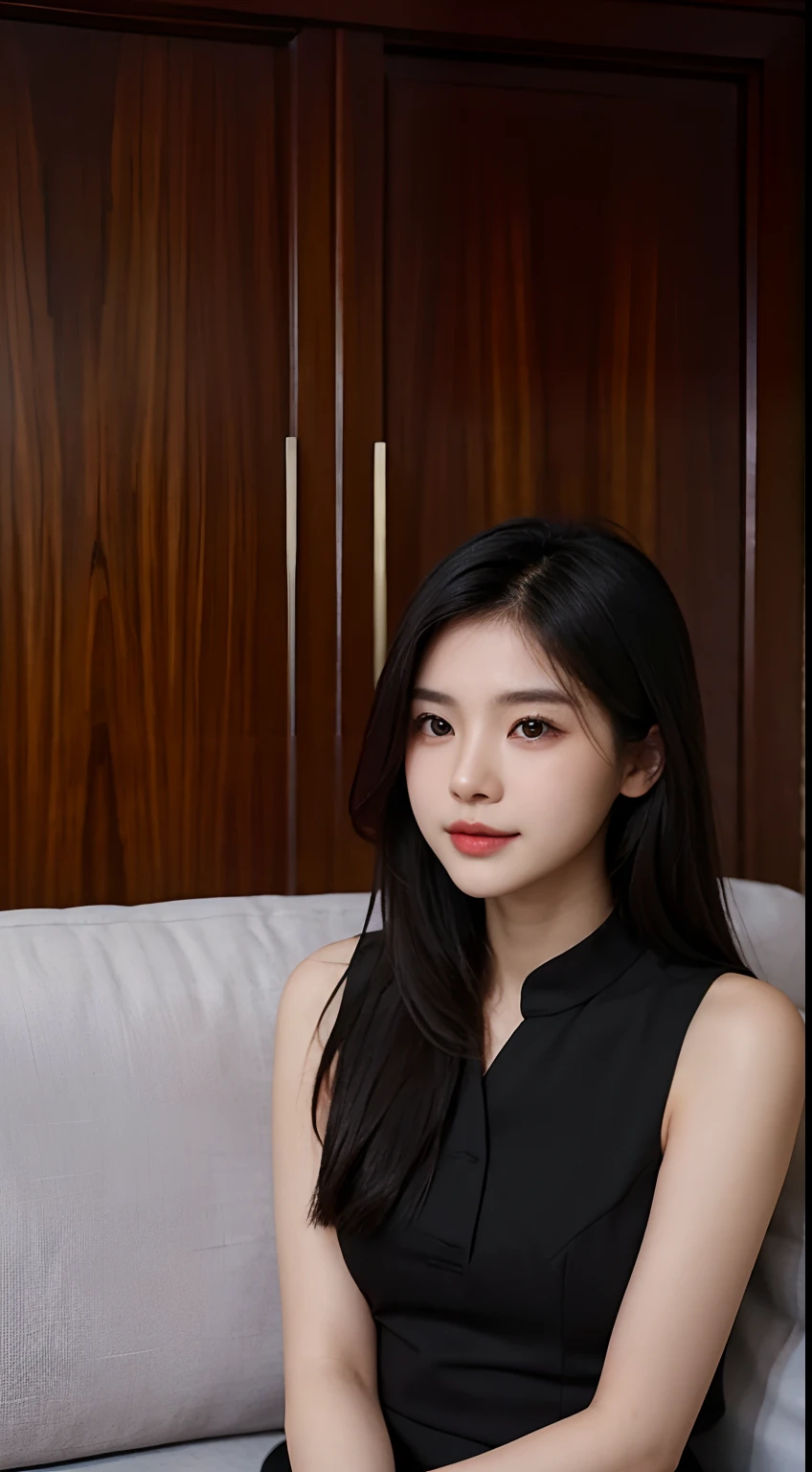 arafed woman with long black hair sitting on a couch, young cute wan asian face, headshot profile picture, gemma chen, a young asian woman, cindy avelino, yun ling, ruan jia beautiful!, girl cute-fine-face, 18 years old, sha xi, 2 2 years old, an asian woman, asian female