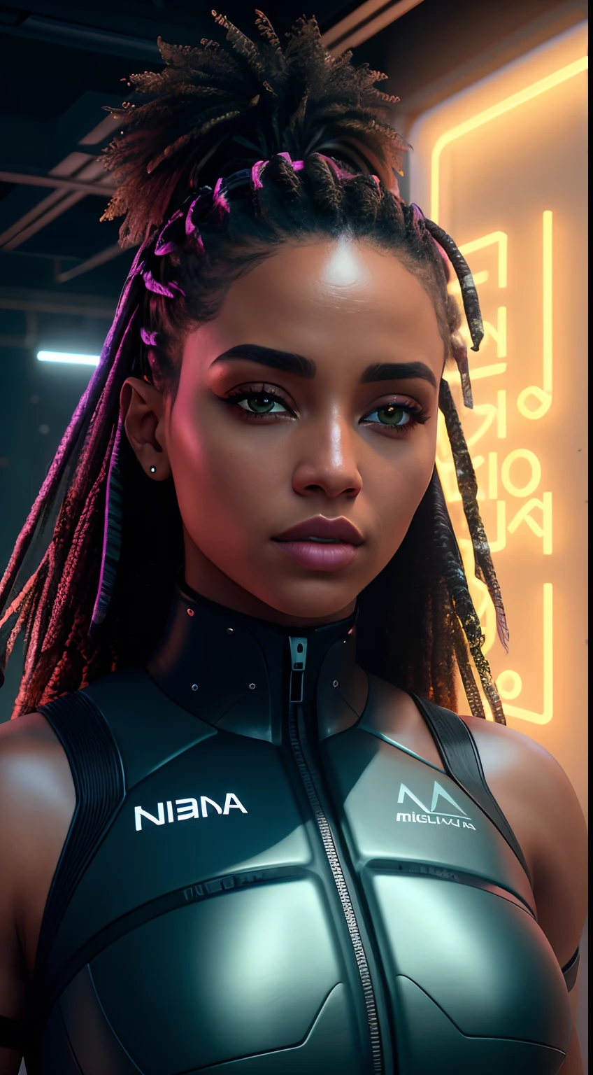 Close-up, obra-prima, uma bela modelo italiana, louro, em uma rua movimentada com placas de neon, Cyberpunk aesthetics, cabelo longo, Very detailed lighting, Dramatic, trending digital art in Artstation 8k HD realistic detailed high definition, detalhado, textura da pele, hiper detalhado, textura de pele realista, armadura, melhor qualidade, Ultra alto nada, (fotorrealista: 1.4), alta resolução, detalhado, foto crua, sharp re, por Lee Jeffries Nikon D850 Film Fotografia de Stock 4 Kodak Portra 400 Camera F1.6 Lens Rich Colors Hyper Realistic Texture Dramatic Lighting UnrealEngine trend in ArtStation Cinestill 800