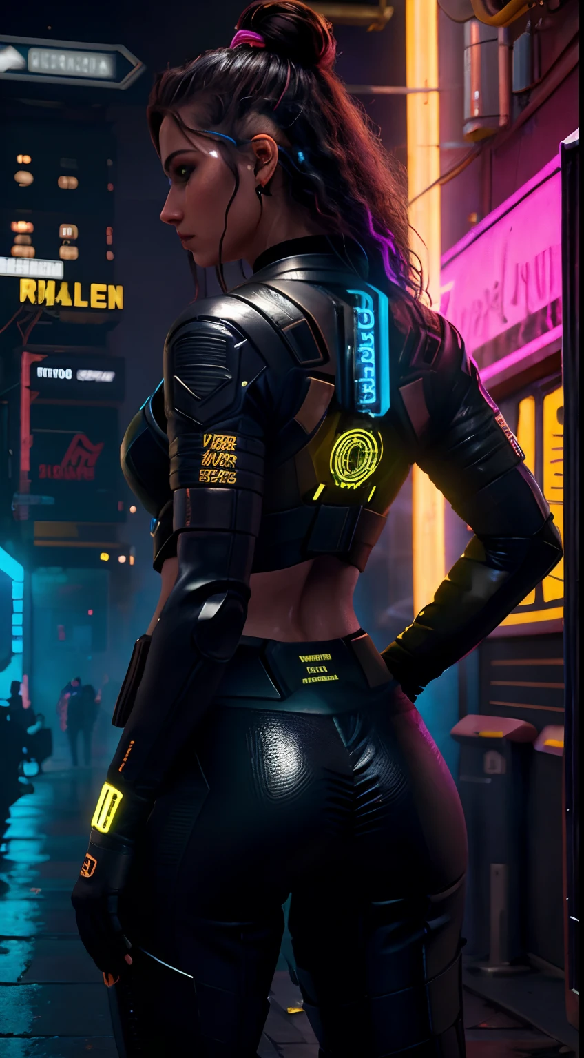 Close-up, obra-prima, uma bela modelo italiana, louro, em uma rua movimentada com placas de neon, Cyberpunk aesthetics, cabelo longo, Very detailed lighting, Dramatic, trending digital art in Artstation 8k HD realistic detailed high definition, detalhado, textura da pele, hiper detalhado, textura de pele realista, armadura, melhor qualidade, Ultra alto nada, (fotorrealista: 1.4), alta resolução, detalhado,  foto crua, sharp re, por Lee Jeffries Nikon D850 Film Fotografia de Stock 4 Kodak Portra 400 Camera F1.6 Lens Rich Colors Hyper Realistic Texture Dramatic Lighting UnrealEngine trend in ArtStation Cinestill 800