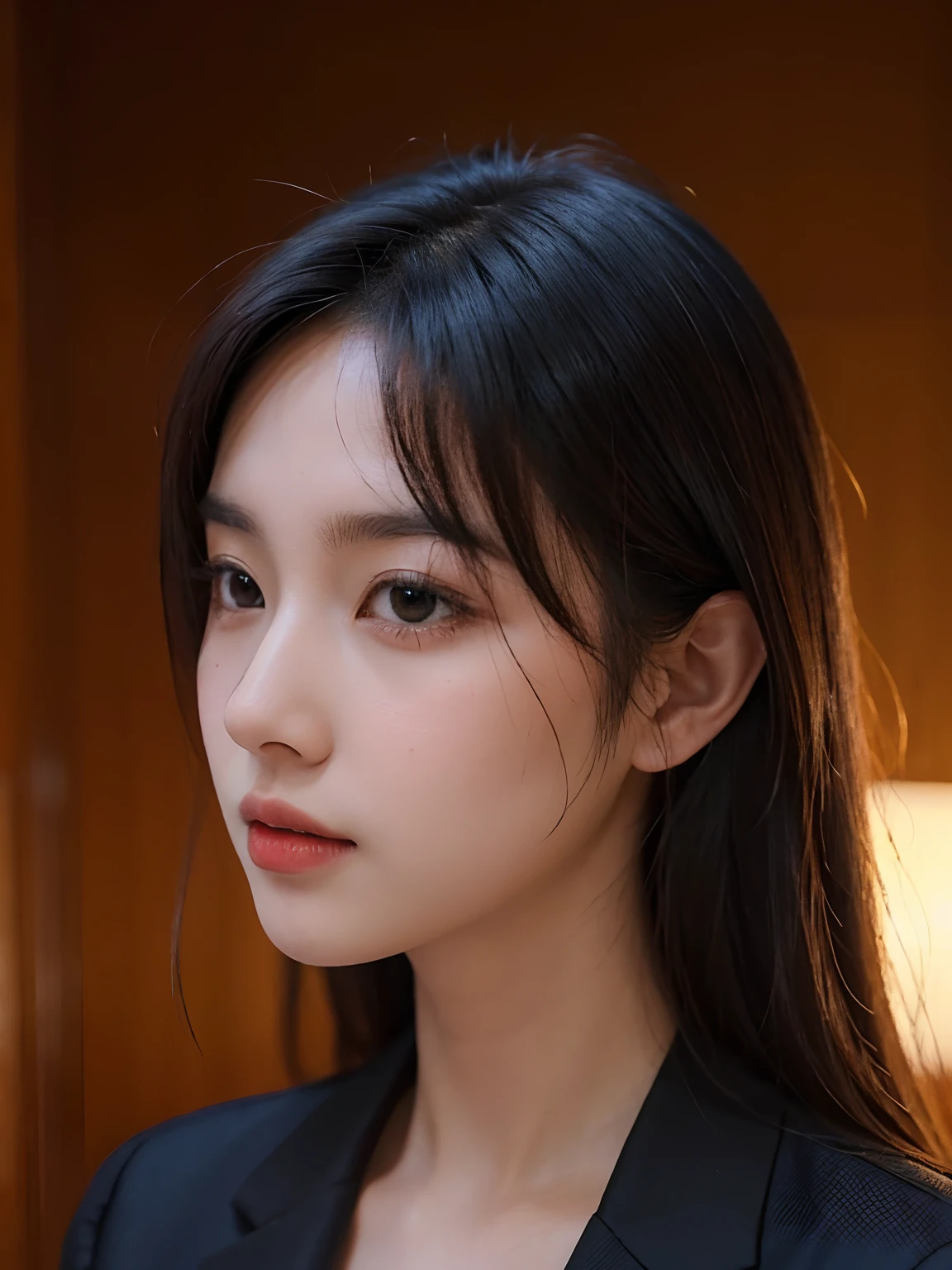 there is a woman with long hair and a jacket posing for a picture, nivanh chanthara, mai anh tran, south east asian with round face, professional profile picture, anime thai girl, headshot profile picture, thawan duchanee, 1 8 yo, 2 7 years old, a young asian woman, headshot photo, 2 8 years old