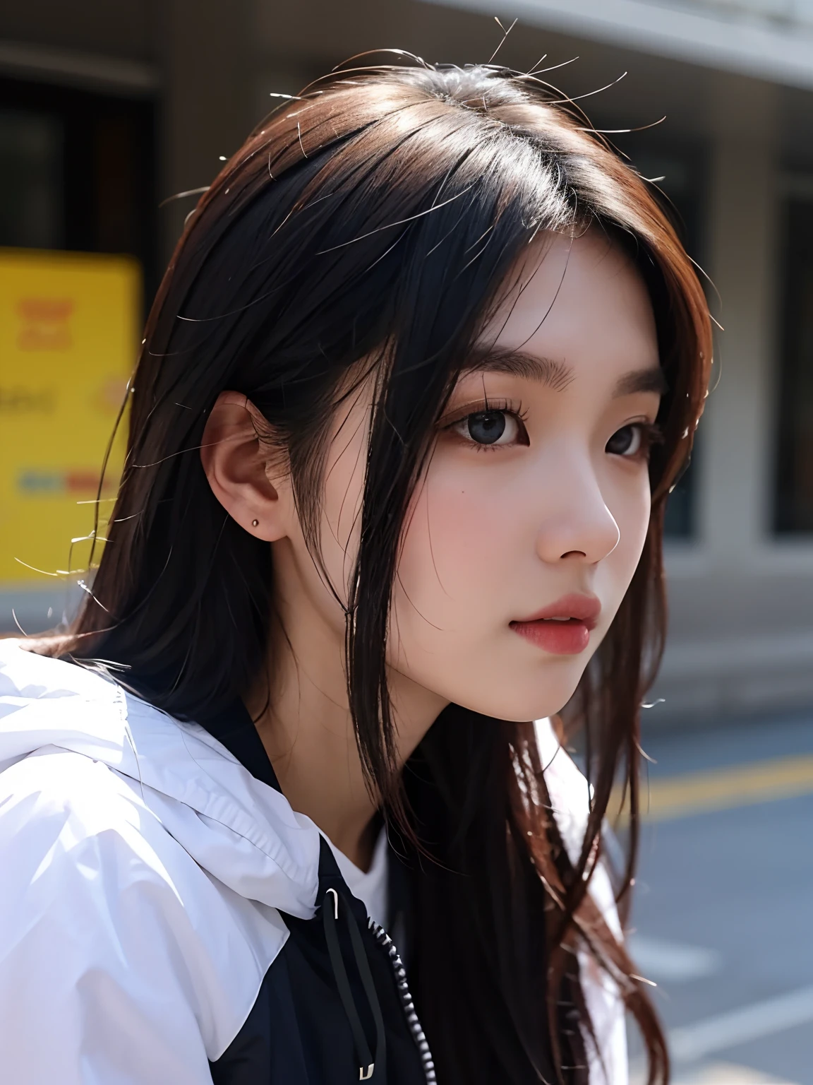there is a woman with long hair and a jacket posing for a picture, nivanh chanthara, mai anh tran, south east asian with round face, professional profile picture, anime thai girl, headshot profile picture, thawan duchanee, 1 8 yo, 2 7 years old, a young asian woman, headshot photo, 2 8 years old