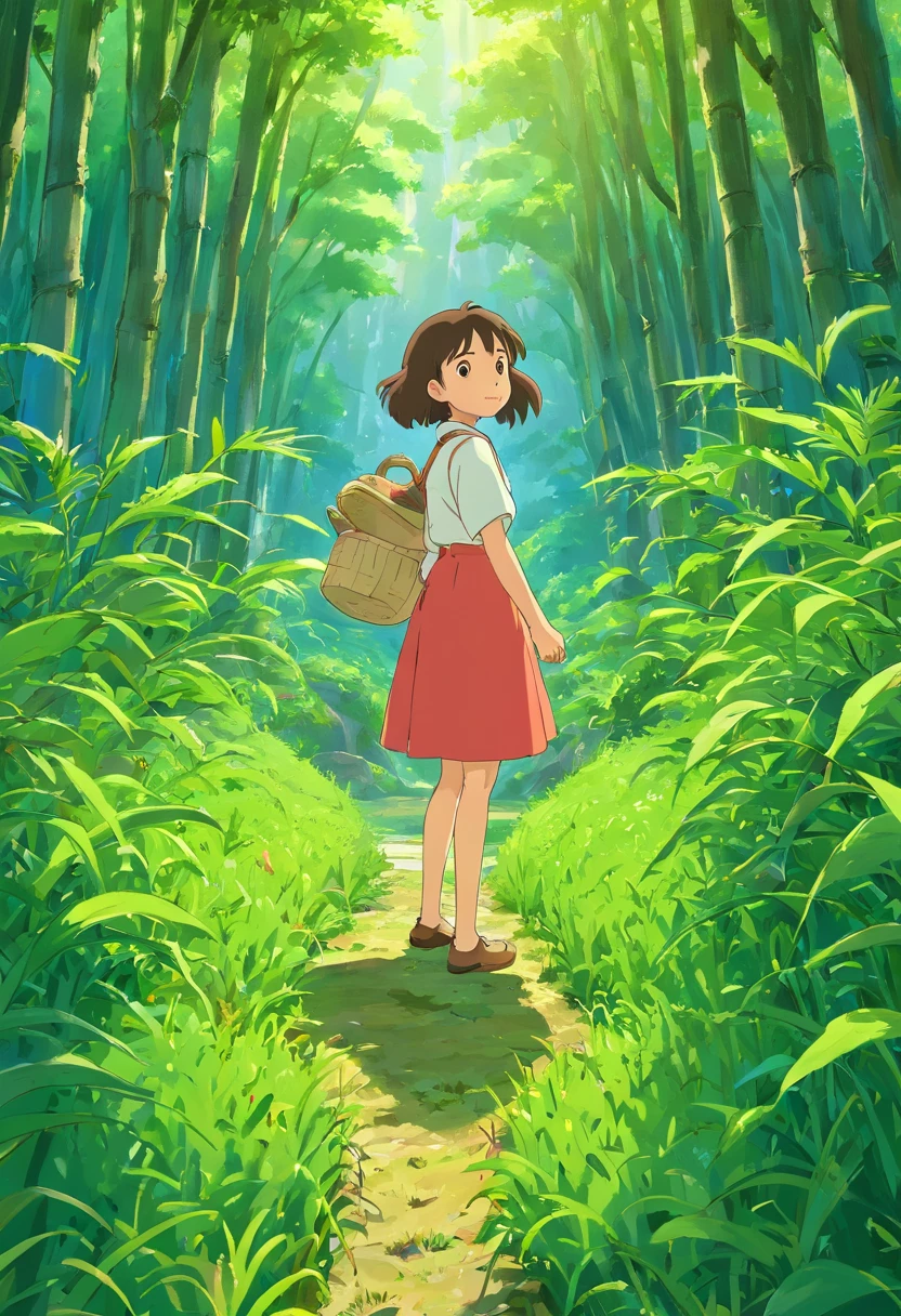 the woods、rice fields、吉卜力、illustratio、high-level image quality、Director Hayao Miyazaki、