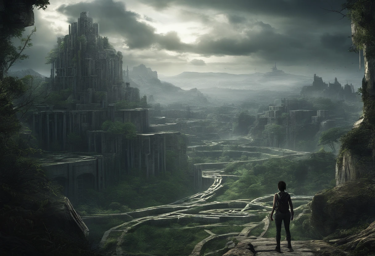 (best quality,highres),detailed,realistic,mystery,adventure,thrilling action, the Maze Runner movie, a girl, upper body, beautiful landscape,sci-fi,mystical atmosphere,impressive visual effects,mesmerizing,enchanted world,a girl exploring the maze,mind-bending twists,maze walls covered with lush greenery,vibrant colors, ominous shadows,impressive scale and depth,complex puzzles, exhilarating chase scenes,running for survival,heart-pounding suspense,treacherous paths and dead-ends,mysterious creatures lurking in the maze, heroic determination,shifting perspectives,nerve-wracking tension,game-changing secrets hidden within the maze,dangerous traps and obstacles,unforgettable climax, cinematic masterpiece.