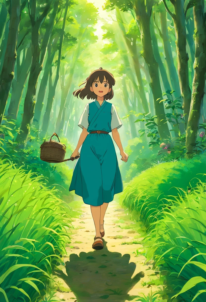 the woods、rice fields、吉卜力、illustratio、high-level image quality、Director Hayao Miyazaki、Witch's Delivery Service、Bento