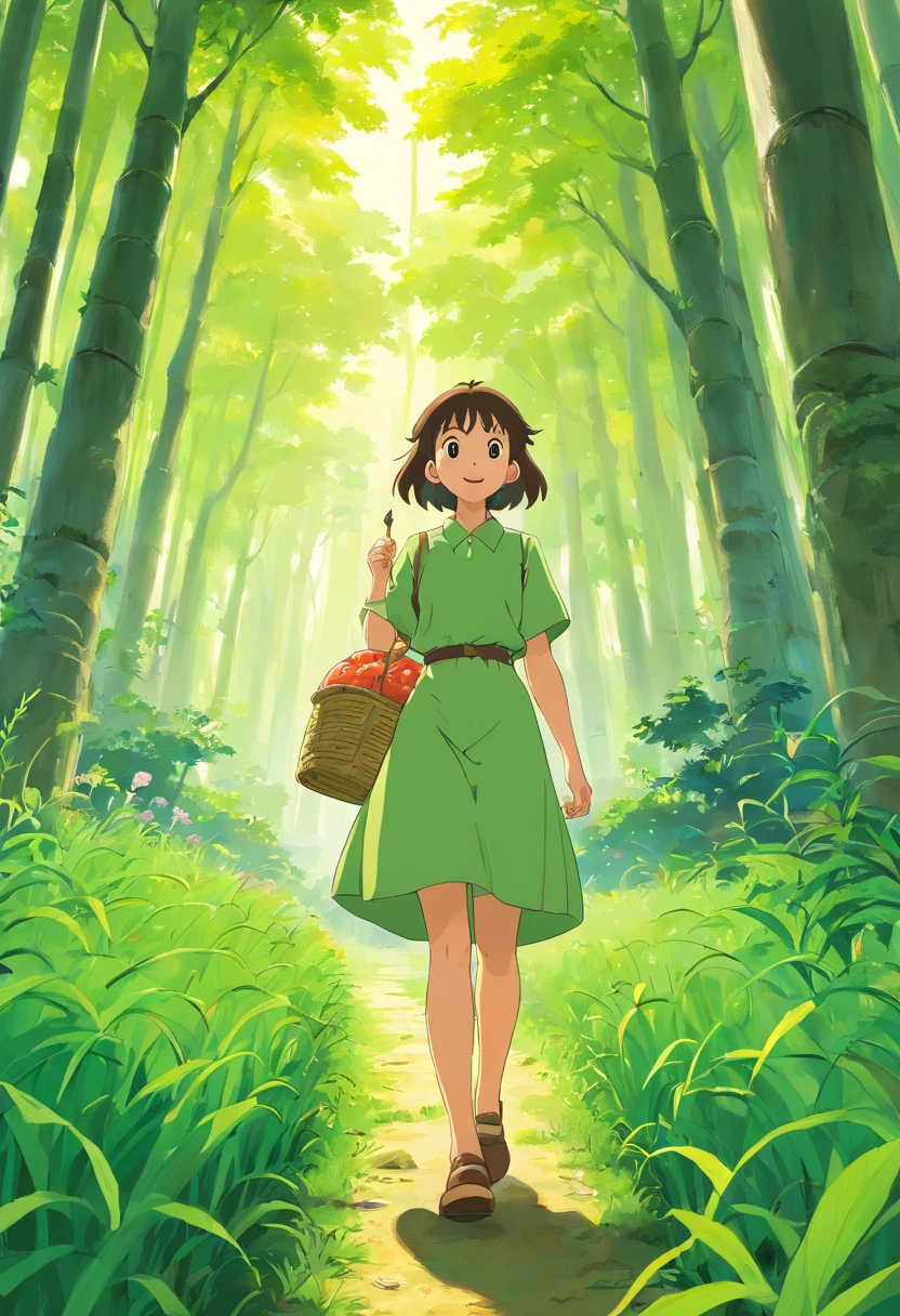 the woods、rice fields、吉卜力、illustratio、high-level image quality、Director Hayao Miyazaki、Witch's Delivery Service、Bento