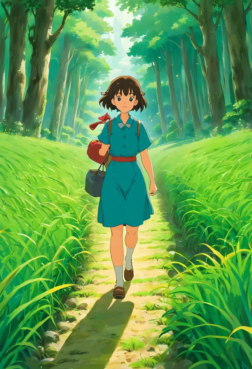 the woods、rice fields、吉卜力、illustratio、high-level image quality、Director Hayao Miyazaki、Witch's Delivery Service、Bento