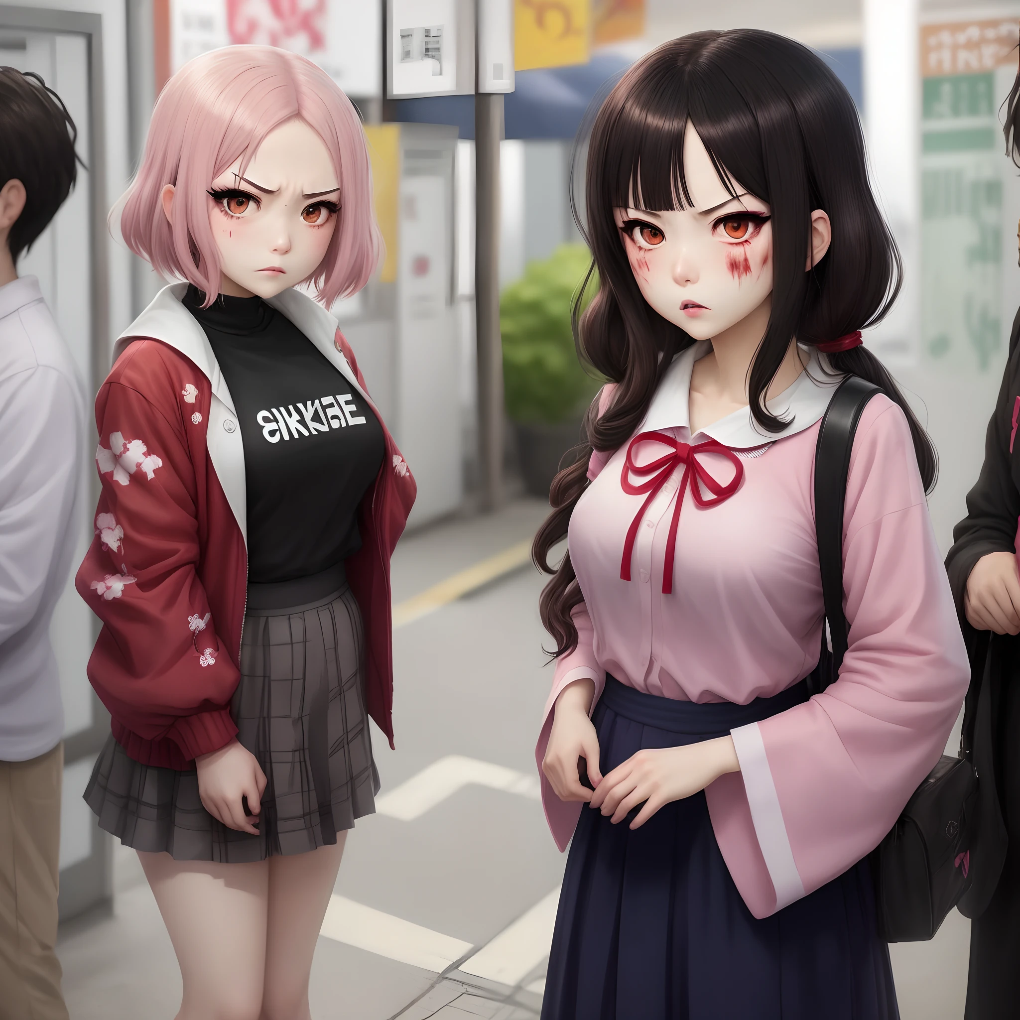 akihabara girl with Angry face fight Menhera Mine makeup messy hair style Kaguya-sama wants to let you know
