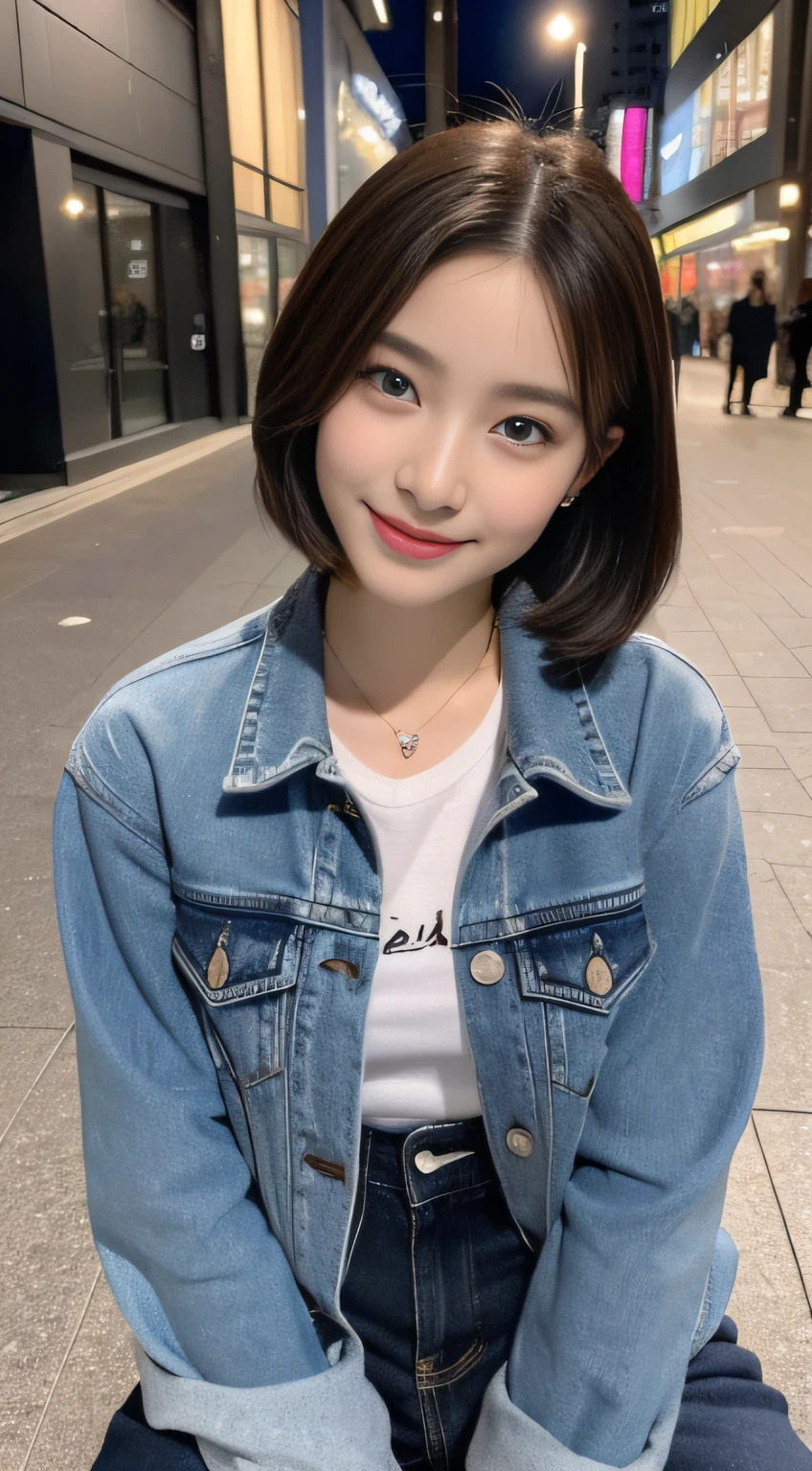 (((32K,very high res, high detailing, highly accurate,Masterpiece Girl 1:1.5))),Raw photo & realistic atmosphere,beautiful dark blue eyes,Detailed mouth,Glossy lips,Detailed eyebrows,Soft white skin that shines with every detail,,Eyes drawn in detail、Very beautiful eyes with azure eyes,Detailed lips、Very beautiful face,Very well-formed face、Lifelike face,shiny beautiful lips,Beautiful eyebrows,Infinite reality,Best design,(Insanely cute Japan -yeld hischool girl,,Beautifully shaped breasts,Very cute beautiful girl,Little Gilthy body,Outstanding style:1.5),Best Natural Makeup,Japanese ido,Korean Idols,Young sensual idol,Moist eyes,Dark Beautiful Deep Eyes,Beautiful butt,beauty legs,,camel's foot,:1.3),超A high resolution、,Natural and realistic face,Back lighting,Pure eyes are too cute,(((photorealisim,Photograph the whole body))),,Reality Live Action,(Fashionable earrings,,a necklace,A bracelet,gyuru,Glossy nail art,Women's Teens Street Casual Winter Fashion,Down coat,Black Denim Pants,,white shoe,Calm and fashionable girl,Light brown hair,Perm Shorthair,Ear Hung Hair,独奏,little smiling,full body Esbian,Show full-body fashion,sitting cross-legs,Show me your white shoes, Only beauty young cute 15 year old girpetite and very cute 15-year-old girl:1.7),Nighin uya