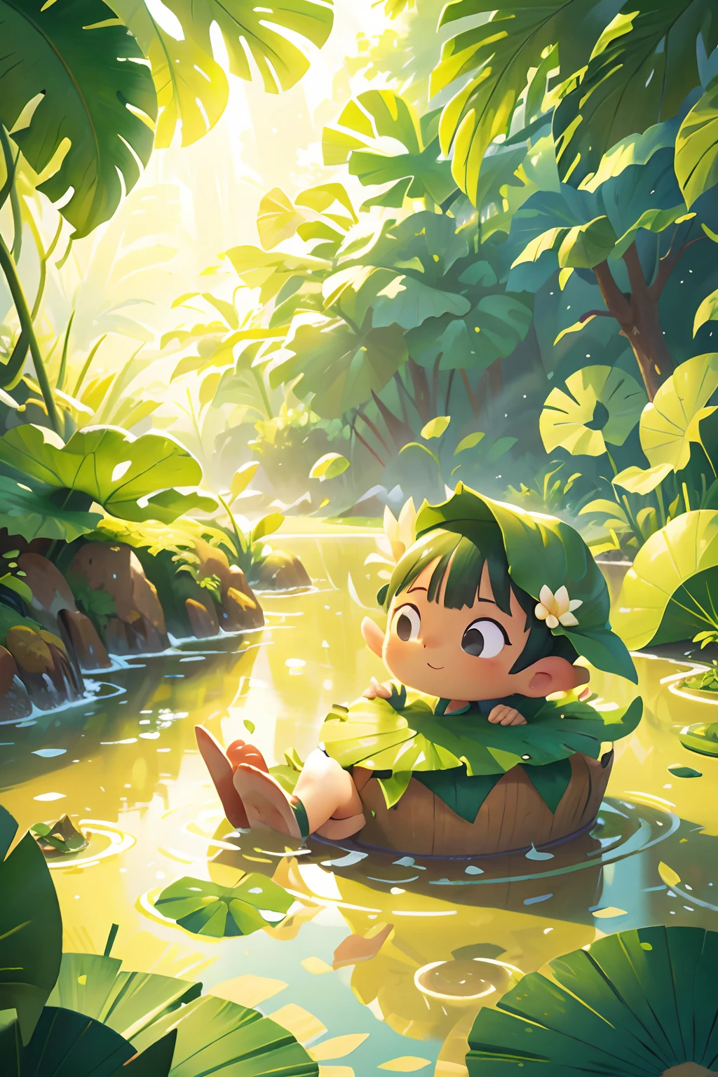 lotus leaf summer background no one