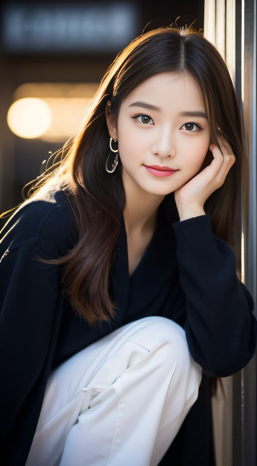 (((32K,very high res, high detailing, highly accurate,Masterpiece Girl 1：1.5))),Raw photo & realistic atmosphere,beautiful dark blue eyes,Detailed mouth,Glossy lips,Detailed eyebrows,Soft white skin that shines with every detail,,Eyes drawn in detail、Very beautiful eyes with azure eyes,Detailed lips、Very beautiful face,Very well-formed face、Lifelike face,shiny beautiful lips,Beautiful eyebrows,Infinite reality,Best design,（Insanely cute Japan -yeld hischool girl,,Beautifully shaped breasts,Very cute beautiful girl,Little Gilthy body,Outstanding style：1.5）,Best Natural Makeup,Japanese ido,Korean Idols,Young sensual idol,Moist eyes,Dark Beautiful Deep Eyes,Beautiful butt,beauty legs,,camel's foot,：1.3),超A high resolution、,Natural and realistic face,Back lighting,Pure eyes are too cute,(((photorealisim,Photograph the whole body))),,Reality Live Action,（Fashionable earrings,,a necklace,A bracelet,gyuru,Glossy nail art,2022 Women's Teens Winter Casual Fashion,Down jacket,black pants,white shoe,Calm fashionable girl,Light brown hair,Braided earhang hair,独奏,little smiling,full body Esbian,Show full-body fashion,Leaning forward,bend over, Only beauty young cute 15 year old girpetite and very cute 15-year-old girl：1.7）,Nighin uya