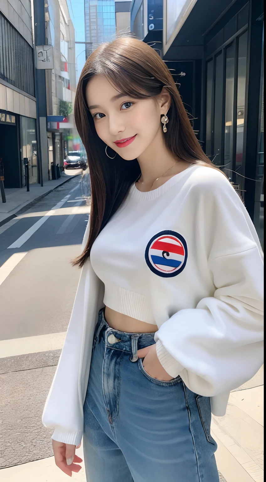 (((32K,very high res, high detailing, highly accurate,Masterpiece Girl 1：1.5))),Raw photo & realistic atmosphere,beautiful dark blue eyes,Detailed mouth,Glossy lips,Detailed eyebrows,Soft white skin that shines with every detail,,Eyes drawn in detail、Very beautiful eyes with azure eyes,Detailed lips、Very beautiful face,Very well-formed face、Lifelike face,shiny beautiful lips,Beautiful eyebrows,Infinite reality,Best design,（Insanely cute Japan 16-year-old high school girl,,Beautifully shaped breasts,Very cute beautiful girl,Little Girl,Healthy body,Outstanding style：1.5）,Best Natural Makeup,Japanese ido,Korean Idols,Young sensual idol,Moist eyes,Dark Beautiful Deep Eyes,Beautiful butt,beauty legs,,camel's foot,：1.3),超A high resolution、,Natural and realistic face,Back lighting,Pure eyes are too cute,(((photorealisim,Photograph the whole body))),,Reality Live Action,（Fashionable earrings,,a necklace,A bracelet,gyuru,Glossy nail art,2022 Women's Teens Street Casual Fashion,Winter Fashion,Down jacket,damage jeans,white shoe,Calm fashionable girl,Light brown hair,short-hair,Ear Hung Hair,独奏,little smiling,full body Esbian,Show full-body fashion,Bend forward, Only beauty young cute 15 year old girl,A rather petite and very cute 15-year-old girl：1.7）,Night in Shibuya