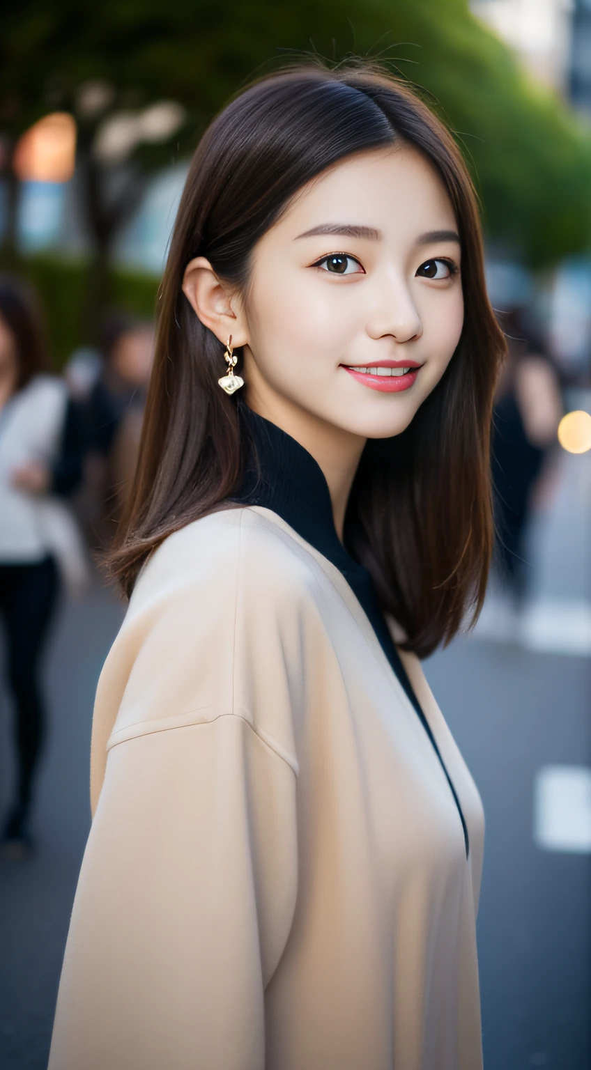(((32K,very high res, high detailing, highly accurate,Masterpiece Girl 1:1.5))),Raw photo & realistic atmosphere,beautiful dark blue eyes,Detailed mouth,Glossy lips,Detailed eyebrows,Soft white skin that shines with every detail,,Eyes drawn in detail、Very beautiful eyes with azure eyes,Detailed lips、Very beautiful face,Very well-formed face、Lifelike face,shiny beautiful lips,Beautiful eyebrows,Infinite reality,Best design,(Insanely cute Japan 16-year-old high school girl,,Beautifully shaped breasts,Very cute beautiful girl,Little Girl,Healthy body,Outstanding style:1.5),Best Natural Makeup,Japanese ido,Korean Idols,Young sensual idol,Moist eyes,Dark Beautiful Deep Eyes,Beautiful butt,beauty legs,,camel's foot,:1.3),超A high resolution、,Natural and realistic face,Back lighting,Pure eyes are too cute,(((photorealisim,Photograph the whole body))),,Reality Live Action,(Fashionable earrings,,a necklace,A bracelet,gyuru,Glossy nail art,2022 Women's Teens Street Casual Fashion,Winter Fashion,Down jacket,damage jeans,white shoe,Calm fashionable girl,Light brown hair,short-hair,Ear Hung Hair,独奏,little smiling,full body Esbian,Show full-body fashion,Bend forward, Only beauty young cute 15 year old girl,A rather petite and very cute 15-year-old girl:1.7),Night in Shibuya