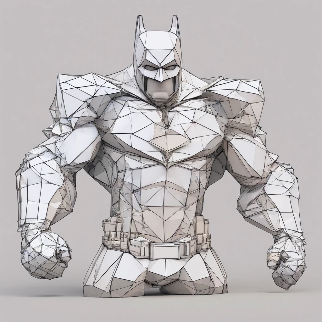 batman, full bodyesbian、sideways Facing、Paper cutting art style, Black Color, It features a simple, Stylish,3D, redshift, Arnold Renderer, high detailing, High quality, 8K