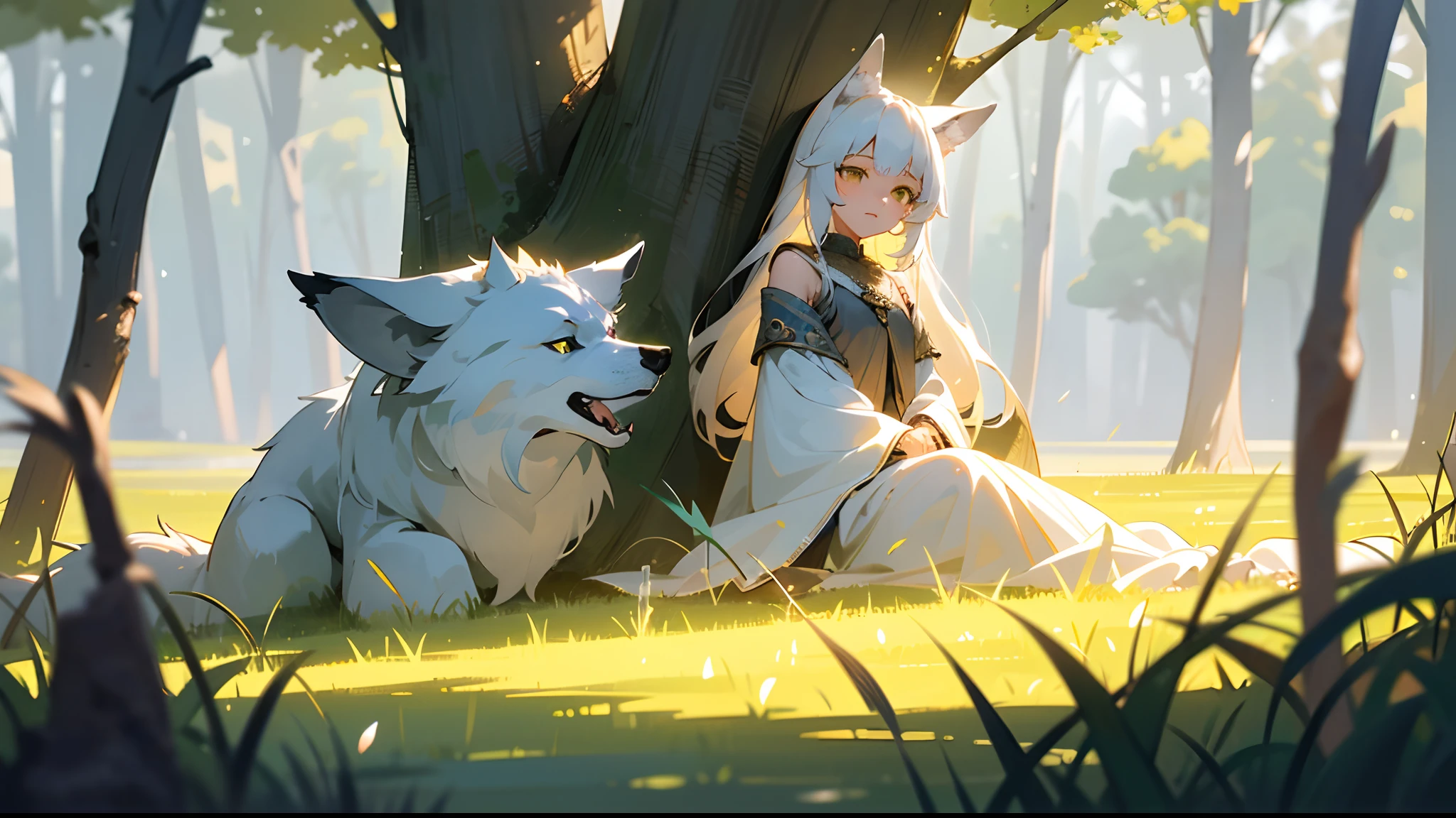 The Splash Art of Seraphina, the Metamorphic Shaman, is a fascinating and detailed depiction of the champion and her transformation abilities. The scene depicts Seraphina in a mystical clearing, shrouded in natural energy and surrounded by a variety of wild animals.
Seraphina is portrayed as a young woman, with long, flowing hair that varies between shades of brown and green, in perfect harmony with the nature around her. His eyes shine with an intense brightness and a deep connection to the animal world. She wears costumes made of natural furs and fabrics, adorned with mystical symbols and colorful feathers, representing her connection to the animal kingdom.
Seraphina's position at Splash Art is elegant and powerful. Her arms are extended to her sides, and from the tip of each finger comes a shimmering energy, representing the transformations she is able to accomplish. Their limbs are shrouded in ethereal lights that resemble the aura of different animals. Each limb is transformed into a different animal, demonstrating Seraphina's unique ability. For example, one hand turns into an eagle's claw, while another turns into a wolf's paw.
Around Seraphina, animals of different species are present, watching her with curiosity and respect. Wolves, owls, eagles, felines and other wildlife surround the clearing, forming a kind of retinue around the champion. Each animal has a unique expression and impressive details, showing its individuality and personality.
Splash Art's lighting is composed of shades of green and gold, evoking Seraphina's magical and natural aura. The clearing is bathed in a soft and diffuse light that penetrates between the foliage of the trees, creating an enchanted environment full of mystery, splashart, body lines, vibrant colors, exquisite details, cinematic, artstation, detailed face, by rossdraws, by Kienan Lafferty