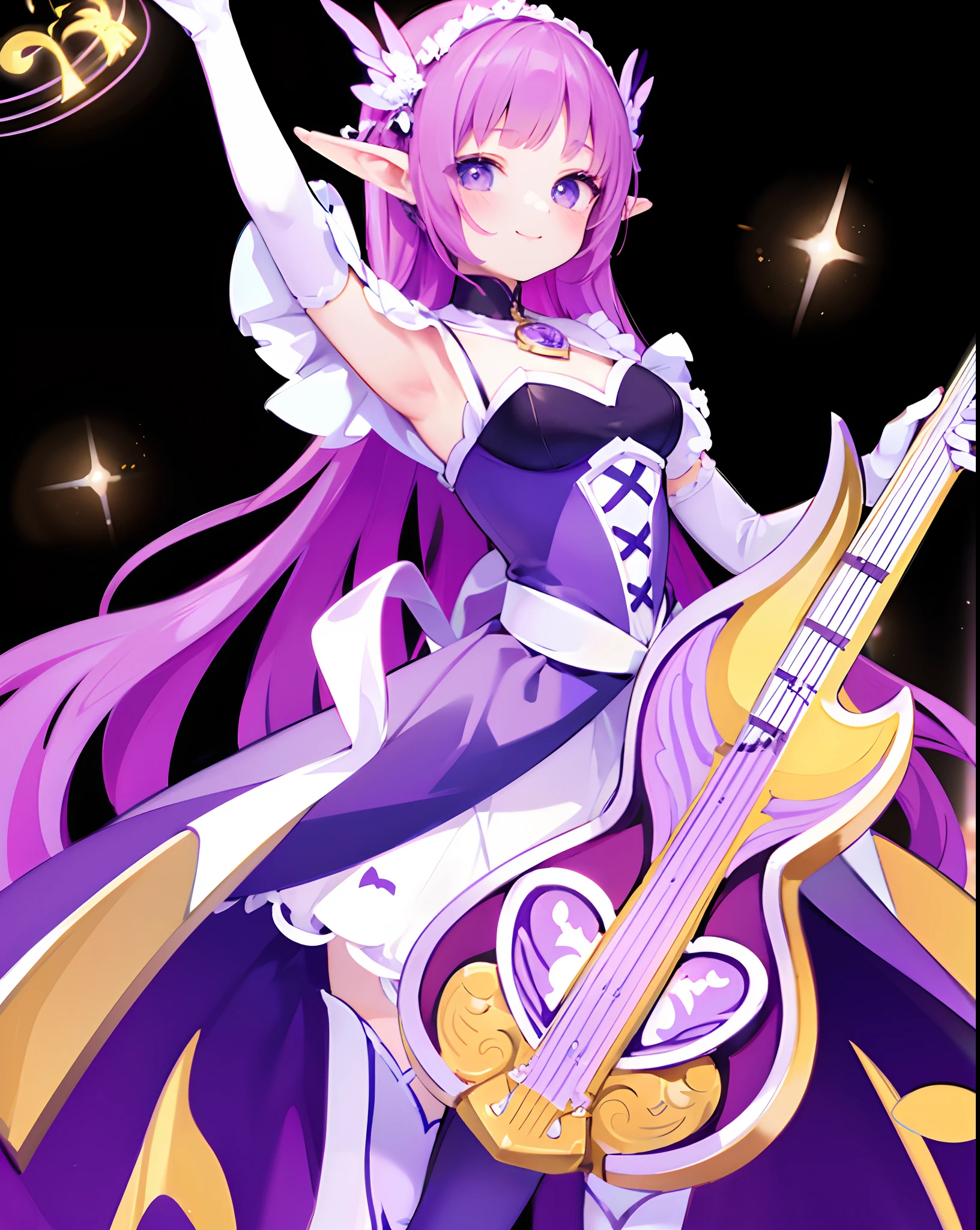 ((tmasterpiece:1.4,best qualtiy))+,(hyper-detailing)+,(Ultra-detailed eyes)+,(Ultra-detailed hair)+,Lilac eyes,Girl with a smile