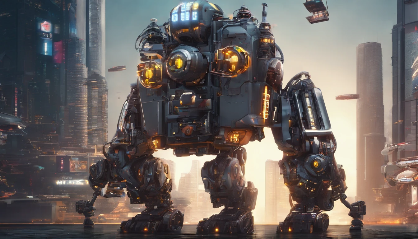 in a future dead city, escrevendo no live, na sala com livros, wide vision, ultra realista, altamente detalhado, pintura digital, arte conceitual, suave, foco nítido, tiro grande angular , Wall-E , babysitter, cute , with a cute baby , There is a cute robot standing in the future city play with a cute baby, which is a very cute robot, cute elaborate epic robot, beautiful robot character design, ??? Robot, Portrait of a futuristic robot, robotic mixed with organic, Future Robot, humanoid character, concept robot, White Robot, robot concept art, Steampunk Robot ,wall-E, masterpiece,extreme detailed,top quality