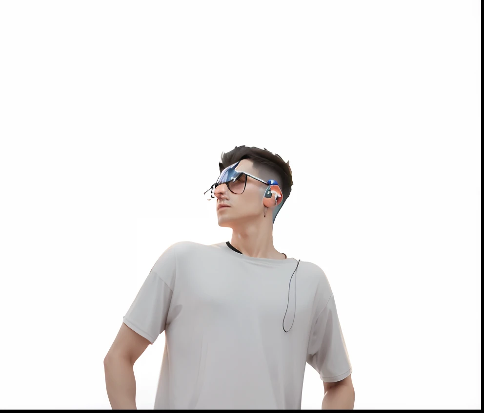 Guy with headphone listening to music ultra realistic 4k hd cyberpunk
