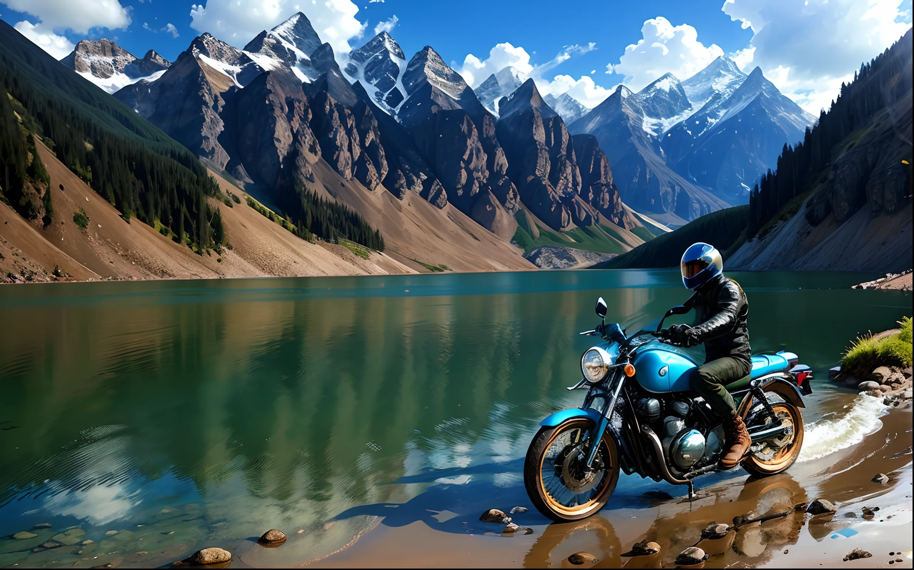 mont，Eau，the motorcycle