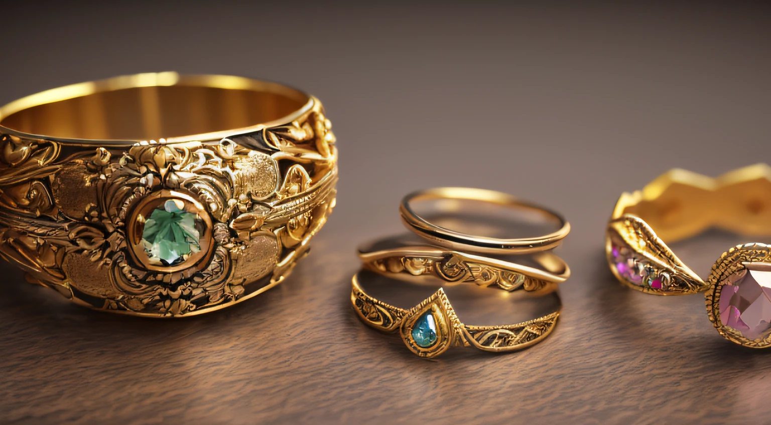 ((Full-pageconcept-art, Project Sheet, 3 dBlender: 1)), Exhibition of antique women's jewelry in the Slavic style, Rings, earings, necklaces, bangles, a gold, silver, gems, 3d модель, depth, many details,  ((extreme hight detail)),(Ultra-detailed),(painting), chiaroscuro, extremely detailed CG unity 8k wallpaper,