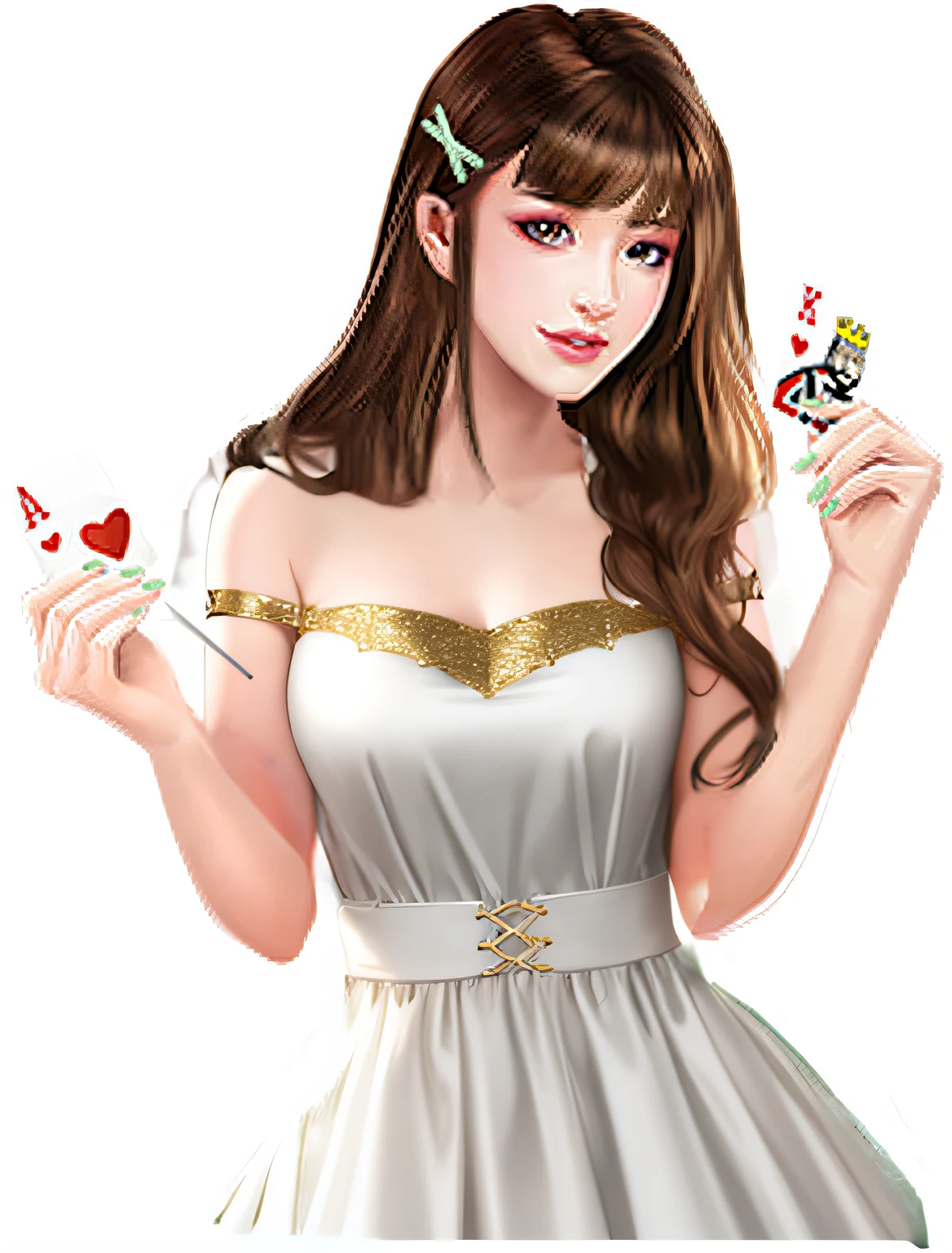 Change the clothes to a dress，Light yarn material，One shoulder，Raised sexy，Gold-silver，Expensive