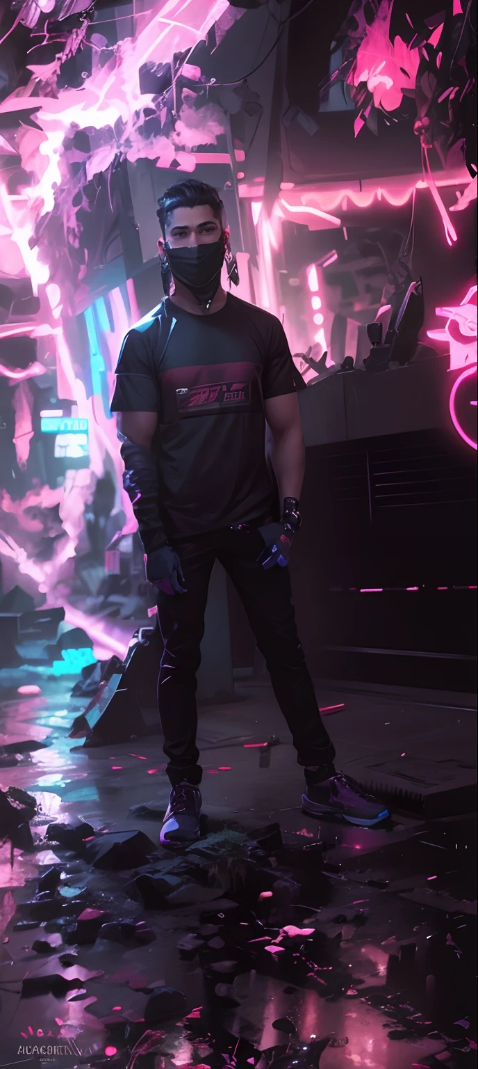 Change background cyberpunk handsome boy, realistic face,