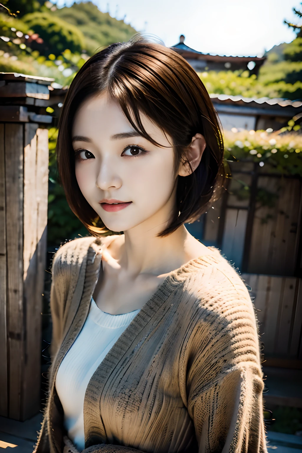((top-quality、8K、Master masterpiece:1.3))、sharp、:1.2、Perfect Body Beauty:1.4、Slim abs:1.2、((Layered hairstyle、small tit:1.2))、teats、tits out、Oversized knitwear、Silk Bra、Silk pants、(Rain、Ruins、:1.2)、Wetty:1.5、Very detailed face and skin texture、Detailed eye、二重まぶた、Aspect of looking at the camera