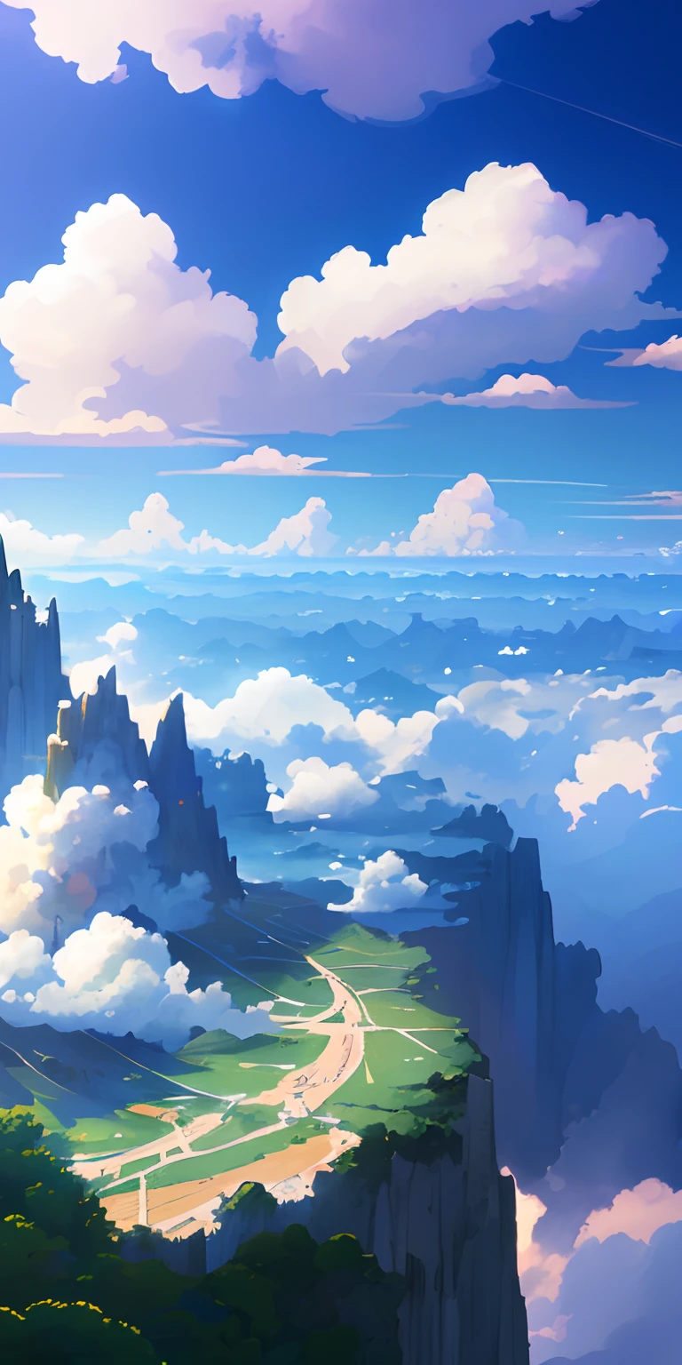 ​masterpiece, top-quality, (extremely detailed CG unified 8k wallpaper) (top-quality), (The best illustrations), (best shade)、Super Meticulous, blue-sky、Variety of clouds、Wonderfully beautiful